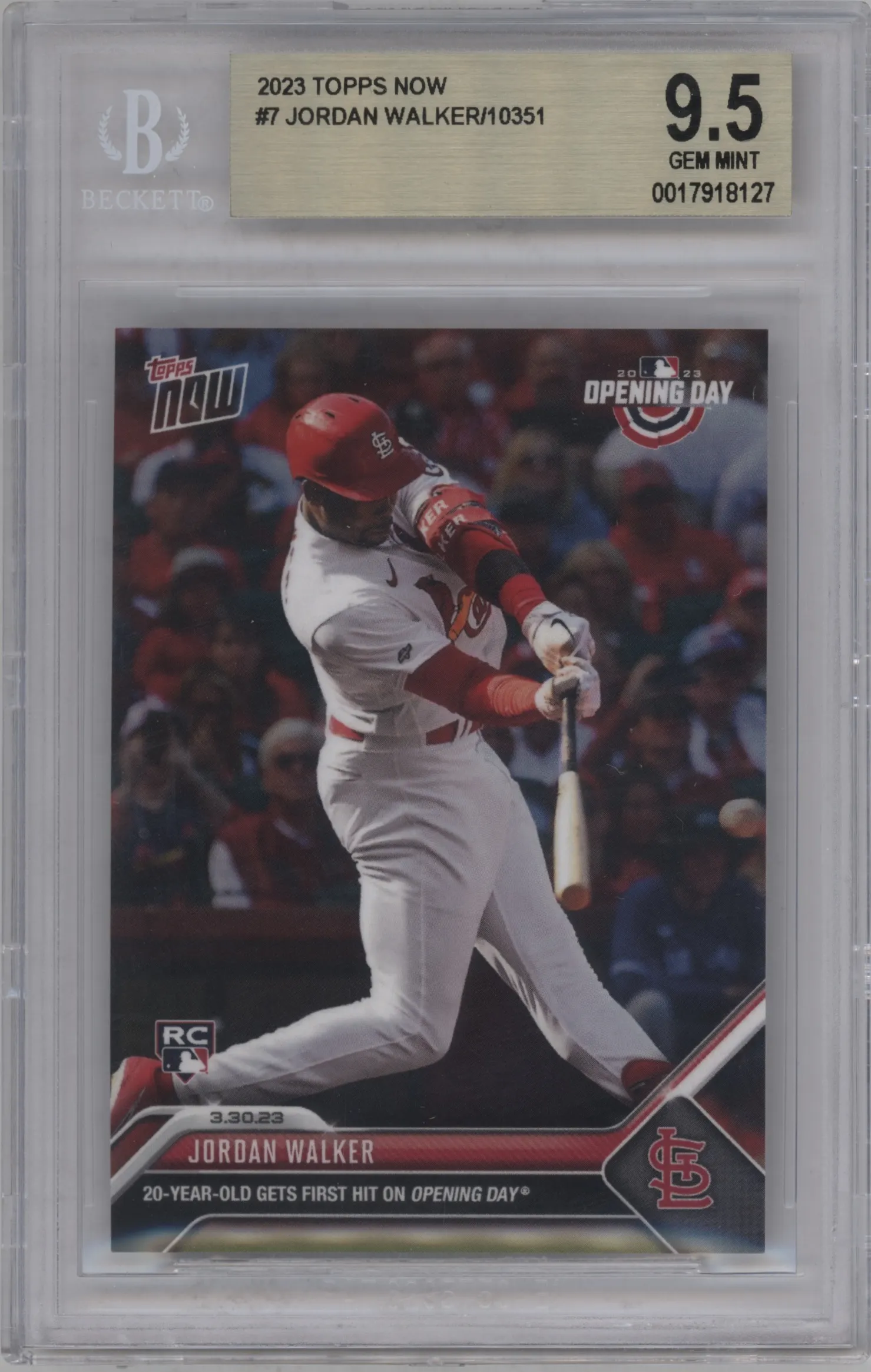 2023 Topps Now Jordan Walker BGS 9.5