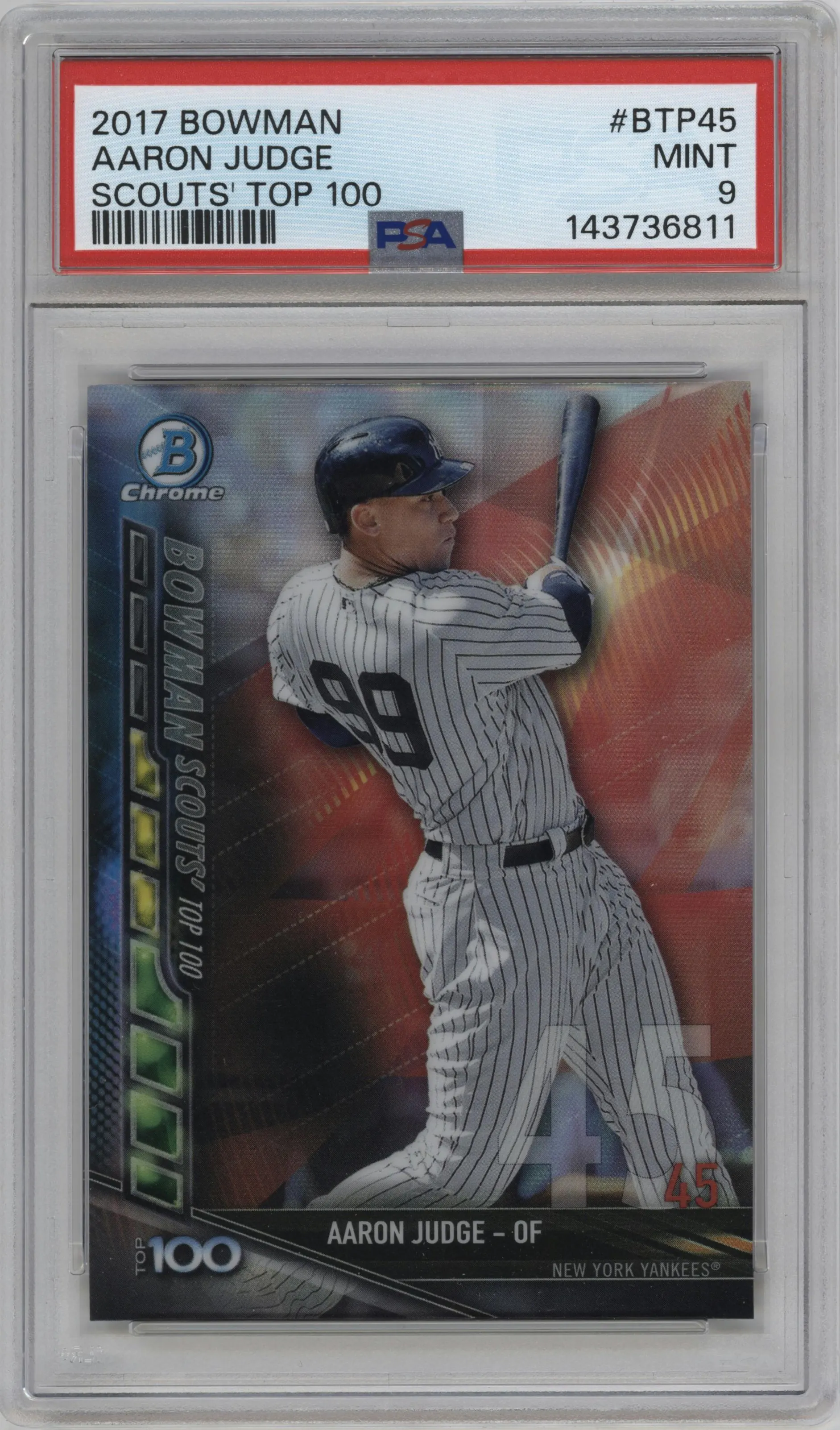 2017 Bowman Top 100 Aaron Judge PSA 9