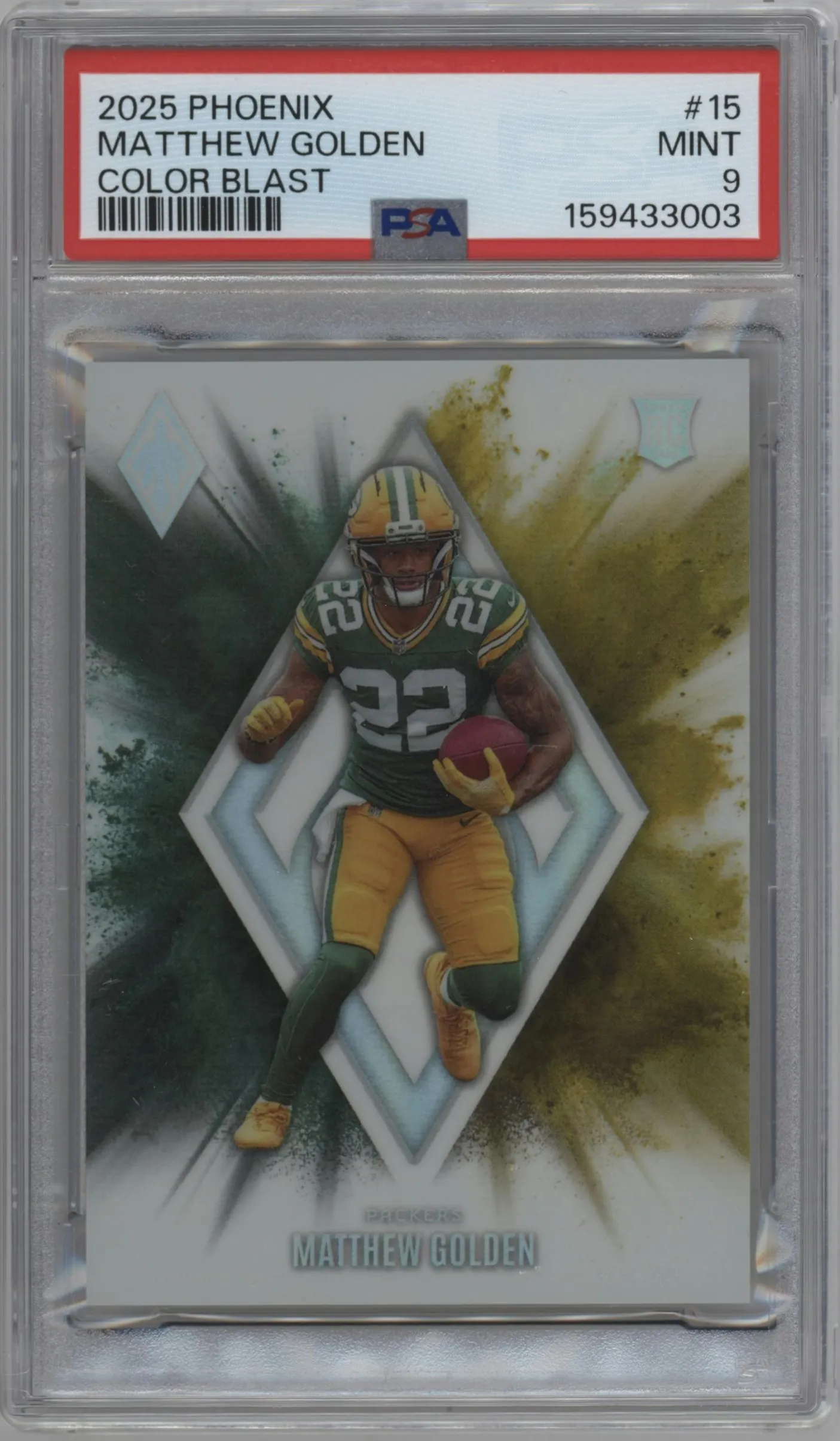 2025 Panini Phoenix Color Blast Matthew Golden #15 PSA 9