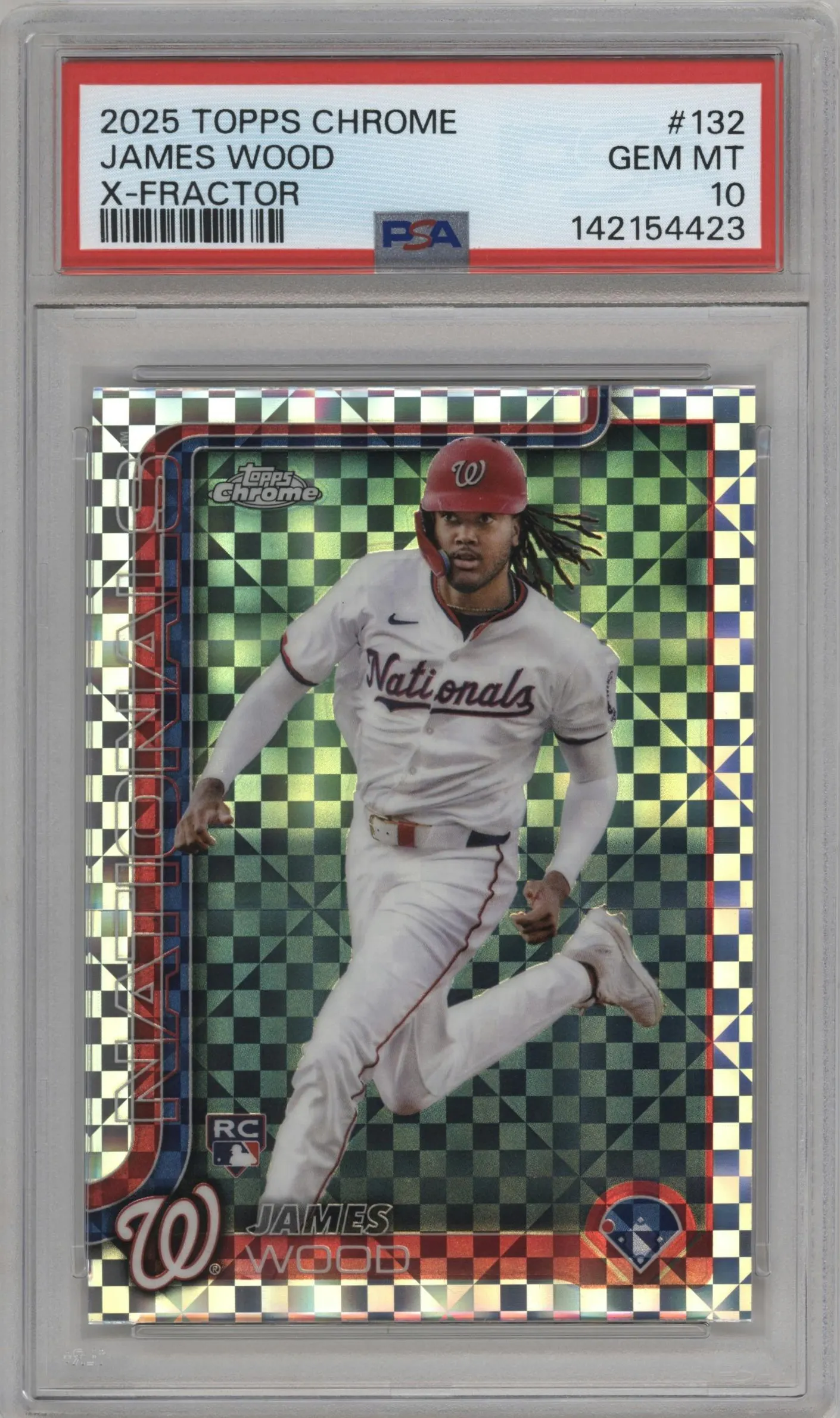 2025 Topps Chrome James Wood X-Fractor #132 PSA 10