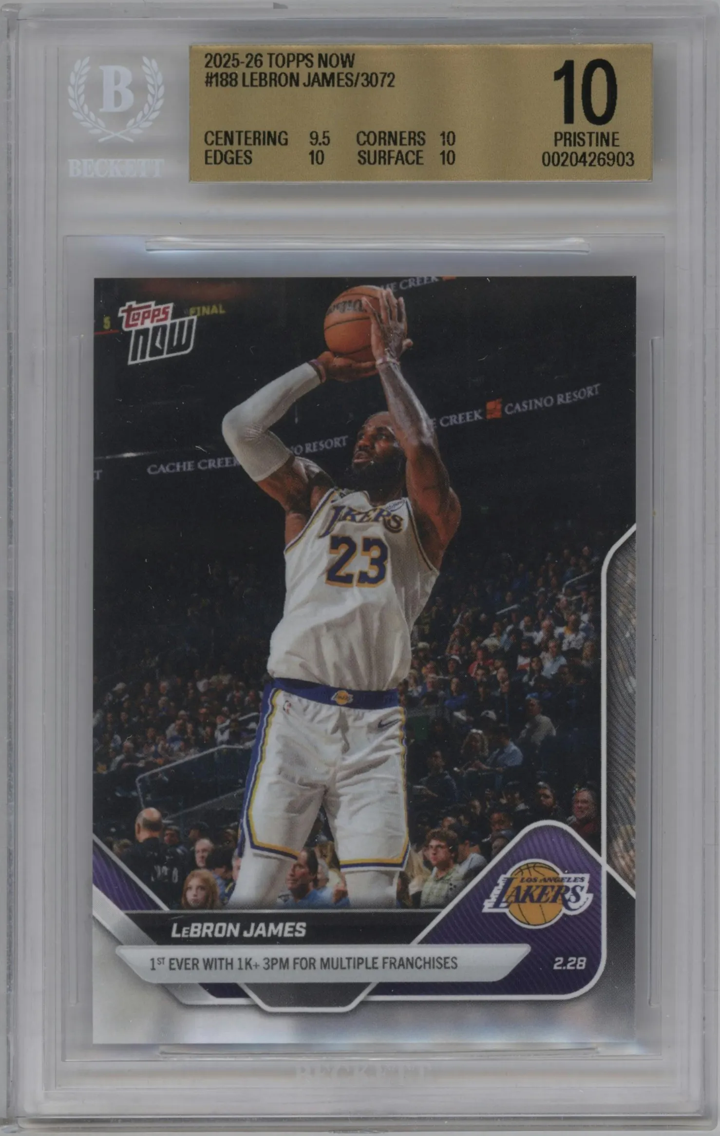 2025 Topps Now LeBron James #188 BGS 10