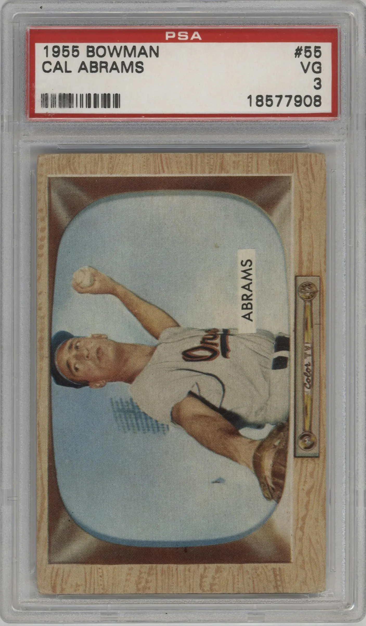 1955 Bowman Cal Abrams PSA VERY GOOD 3 #55 PSA 3