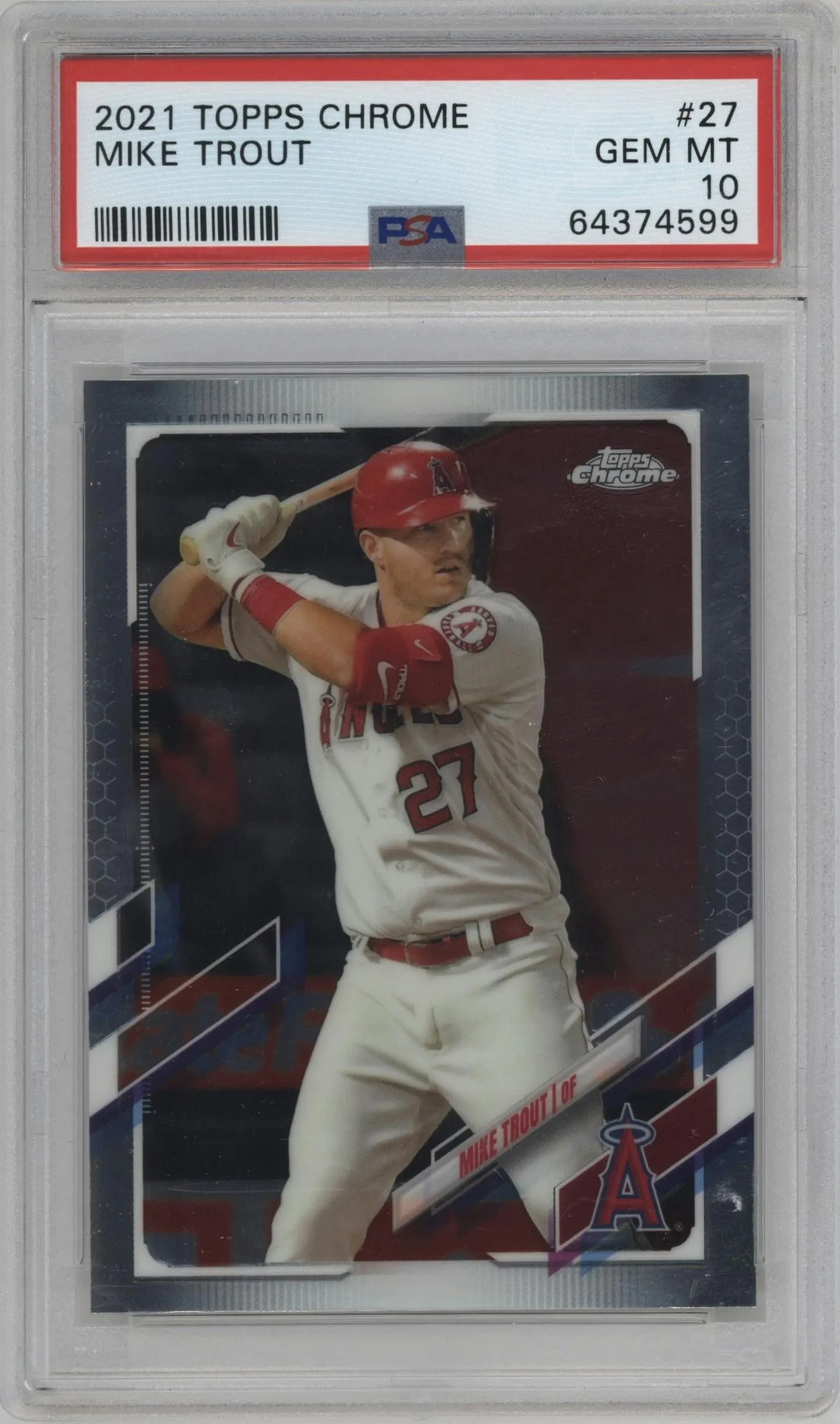 2021 Topps Chrome Mike Trout #27 PSA 10