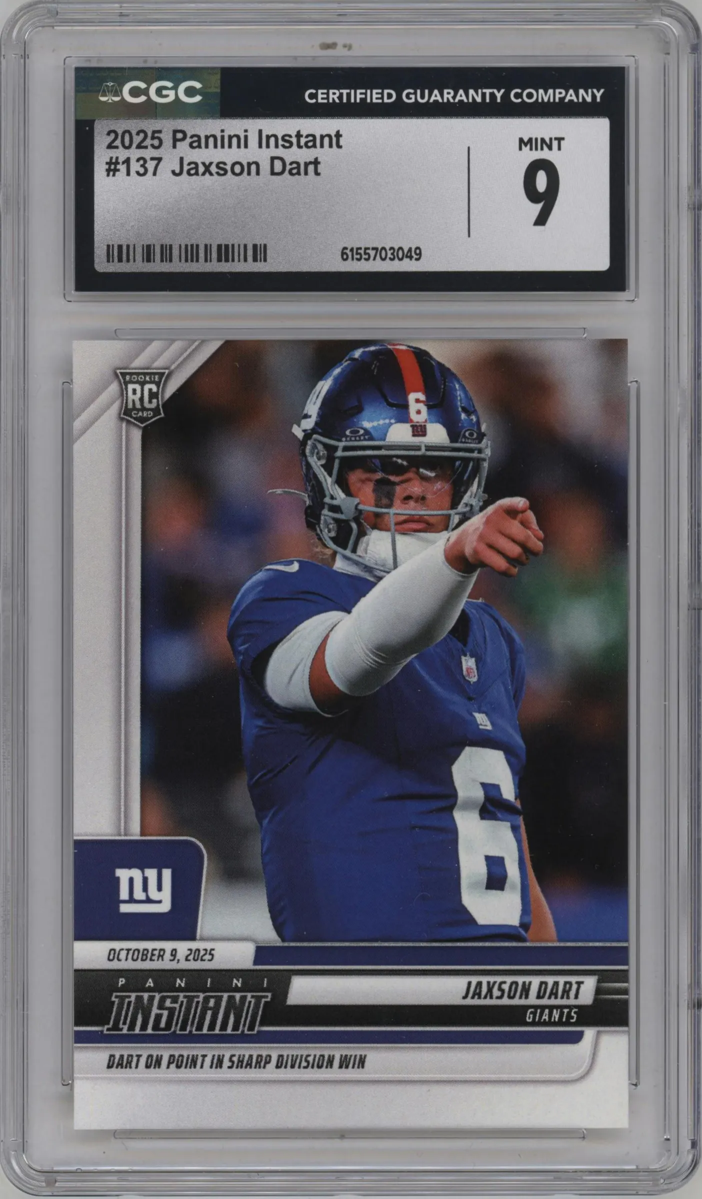 2025 Panini Instant Jaxson Dart #137 CGC 9