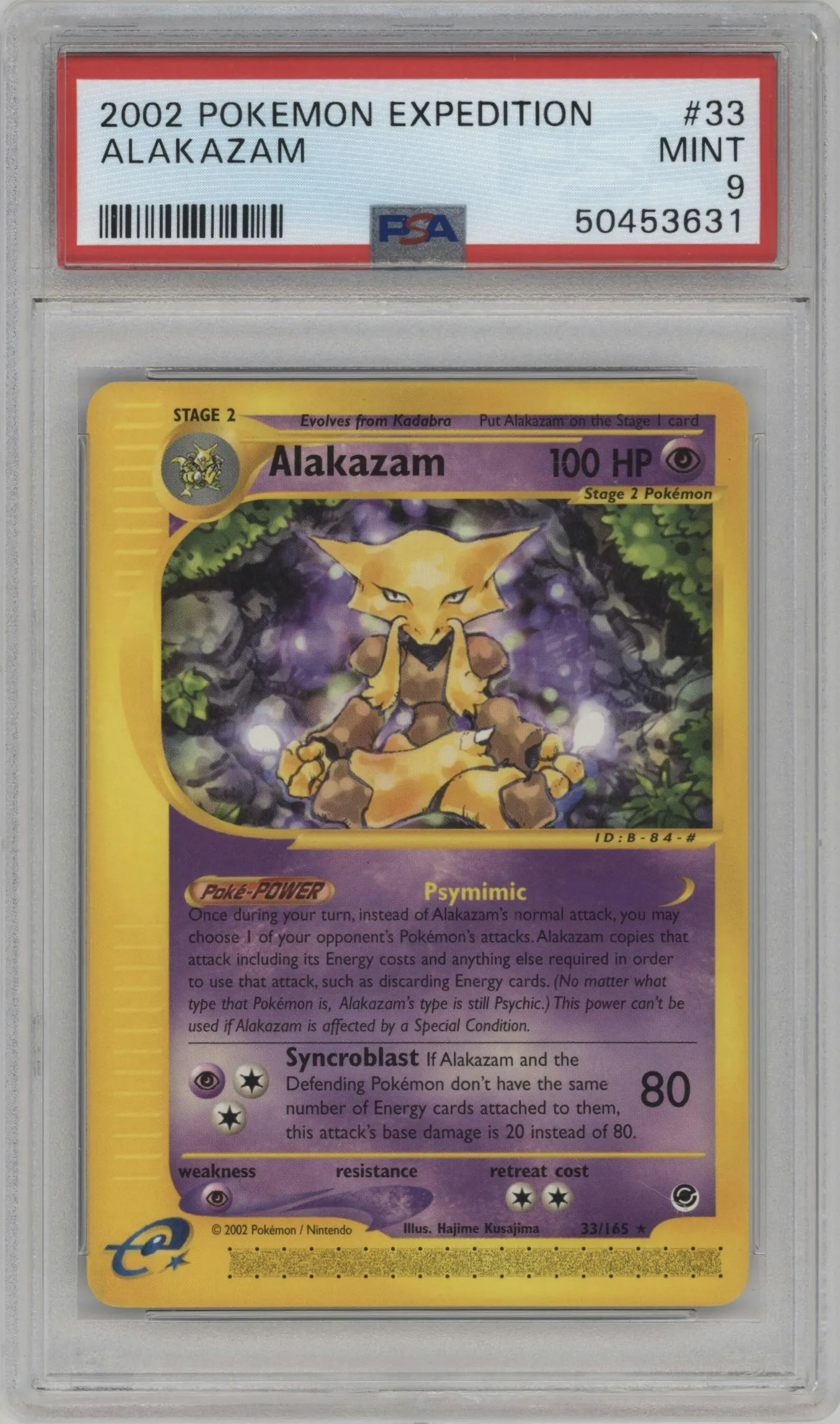 2002 Pokemon E-CARD Expedition Alakazam #33 PSA 9