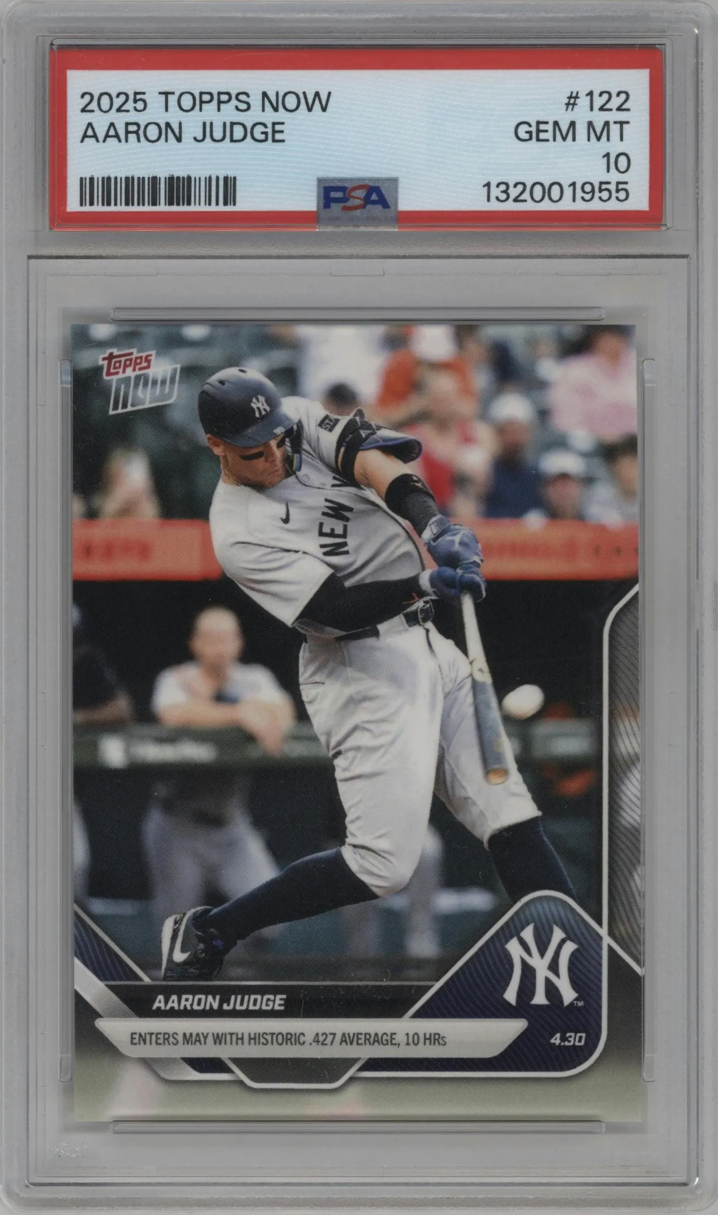 2025 Topps Now Aaron Judge #122 PSA 10