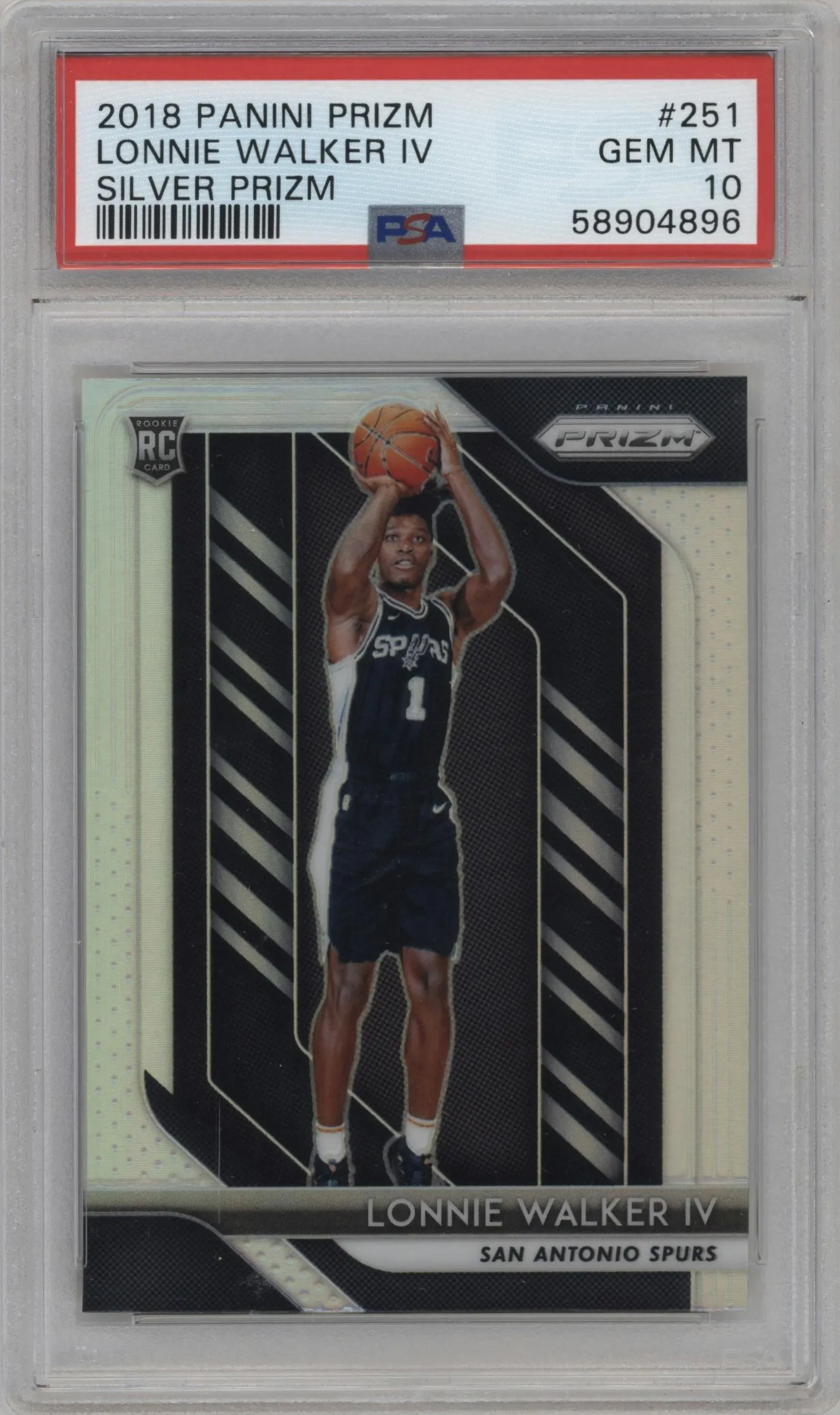 2018 Panini Prizm Lonnie Walker IV Silver Prizm #251 PSA 10