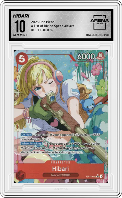 2025 One Piece A Fist of Divine Speed Hibari Alternate Art SR #OP11-010 SR ARENA CLUB 10