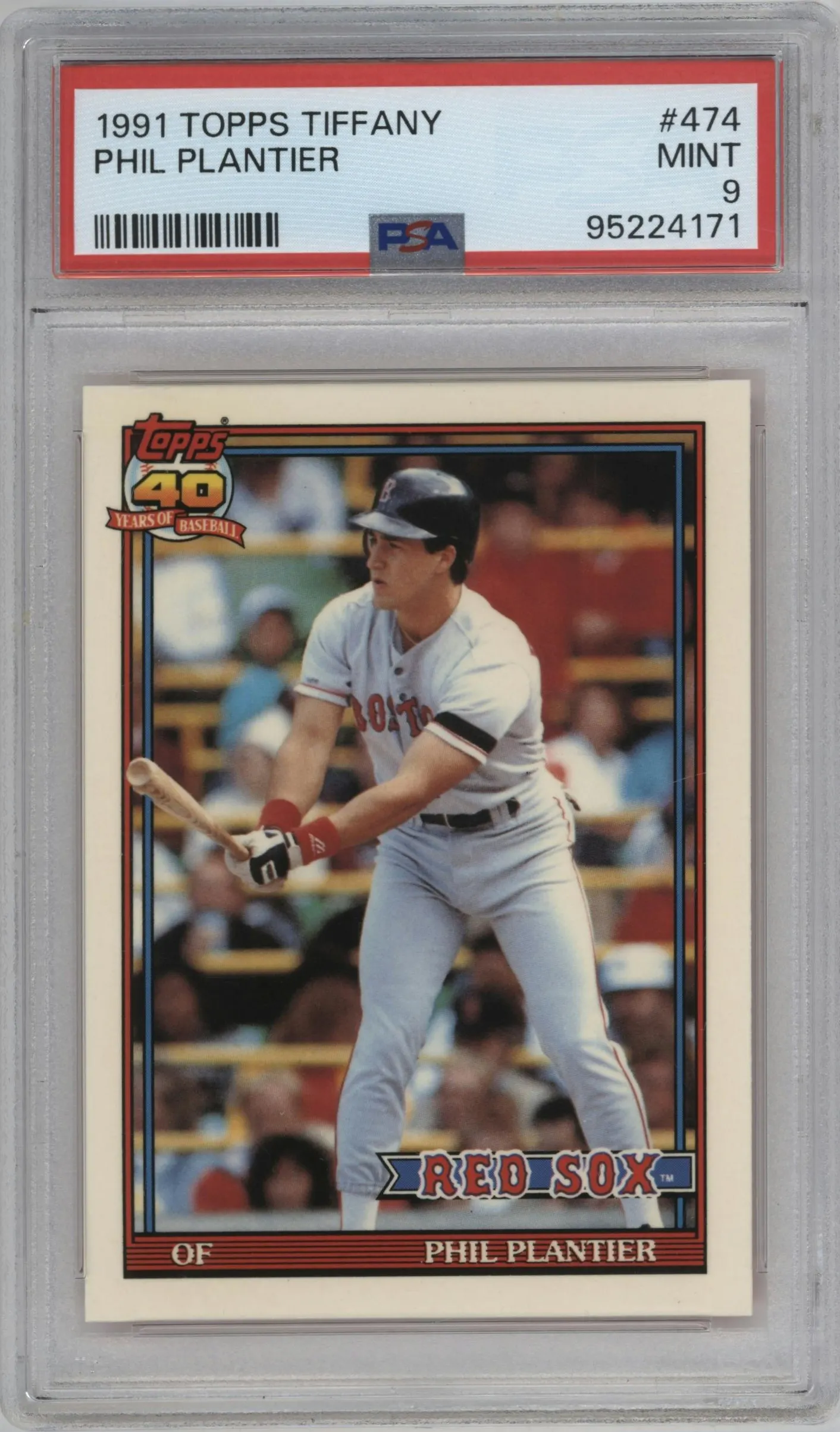 1991 Topps Phil Plantier Tiffany #474 PSA 9