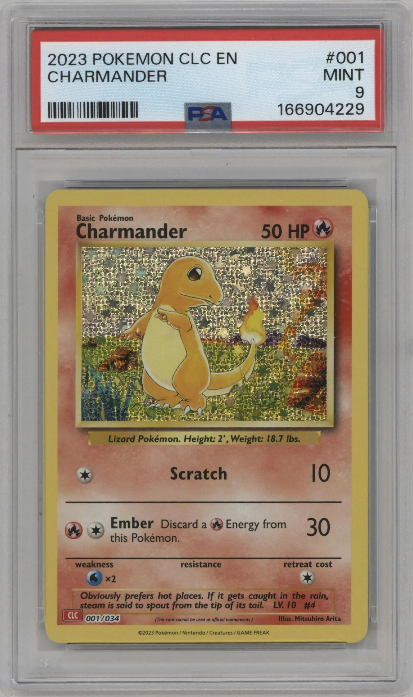 2023 Pokemon CLC Charmander #001 PSA 9