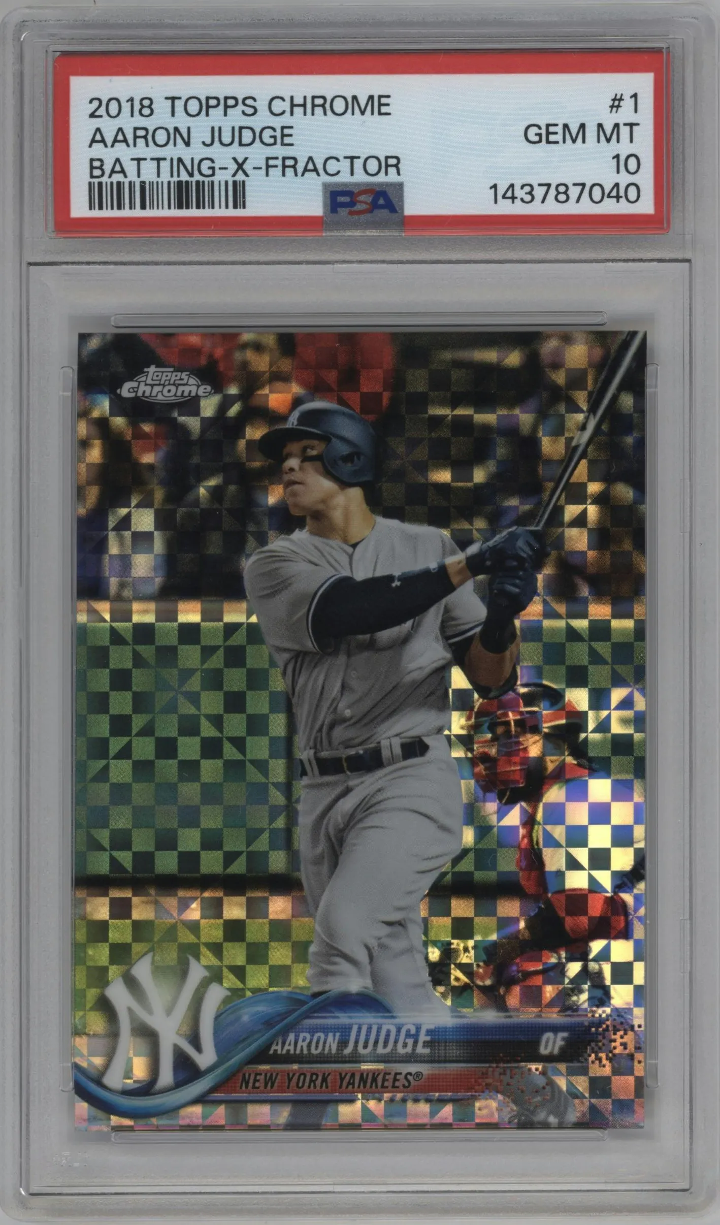 2018 Topps Chrome Aaron Judge X-Fractor #1 PSA 10