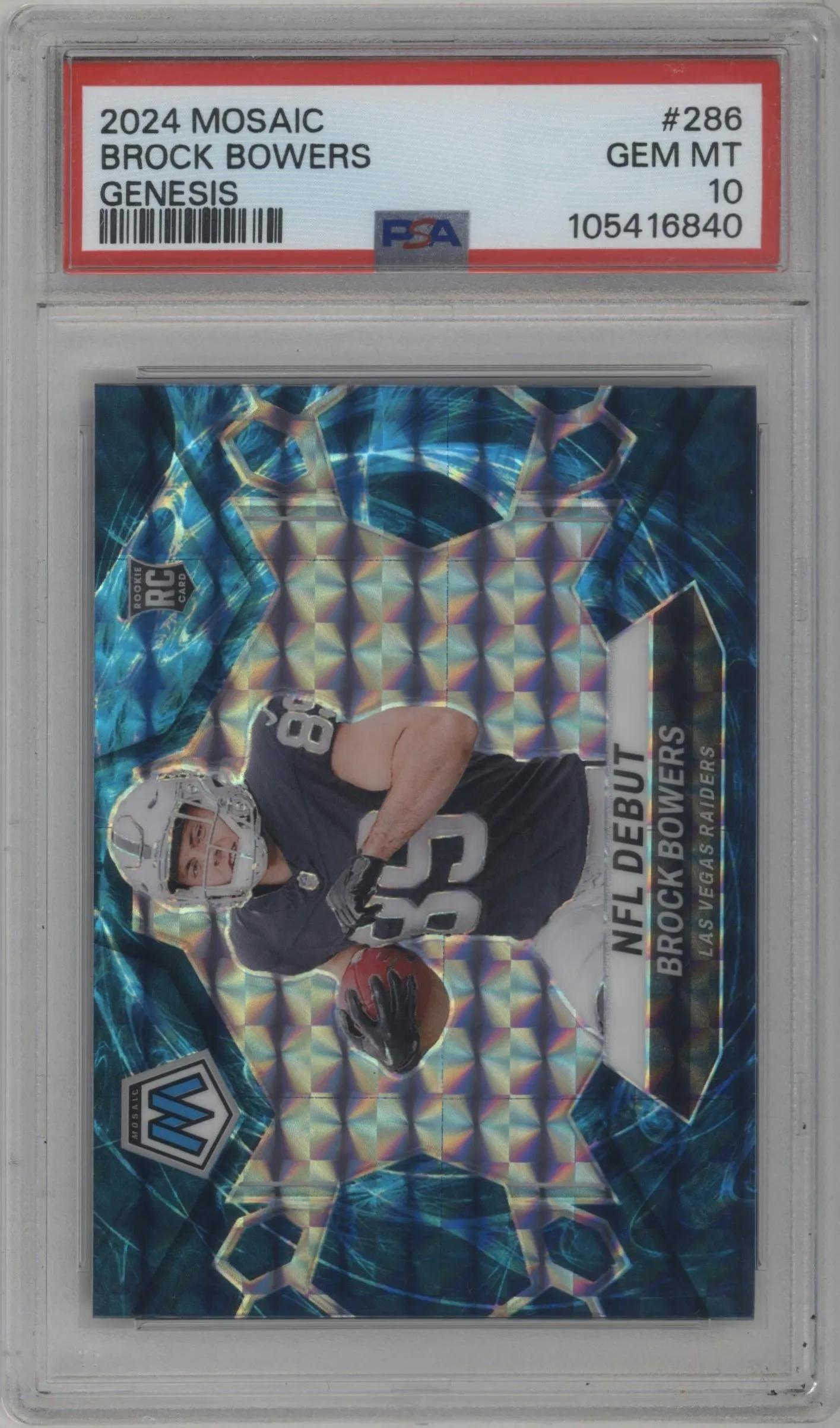 2024 Panini Mosaic Brock Bowers Genesis #286 PSA 10