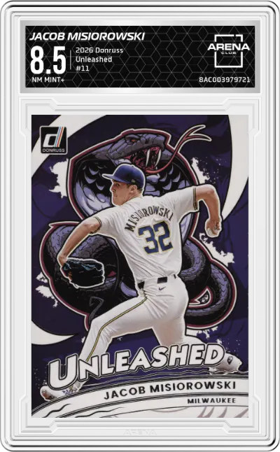 2026 Donruss Unleashed Jacob Misiorowski #11 ARENA CLUB 8.5