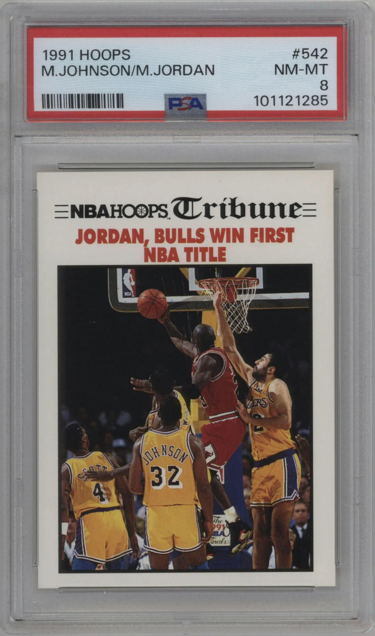 1991 NBA Hoops Jordan, Bulls Win First NBA Title PSA 8
