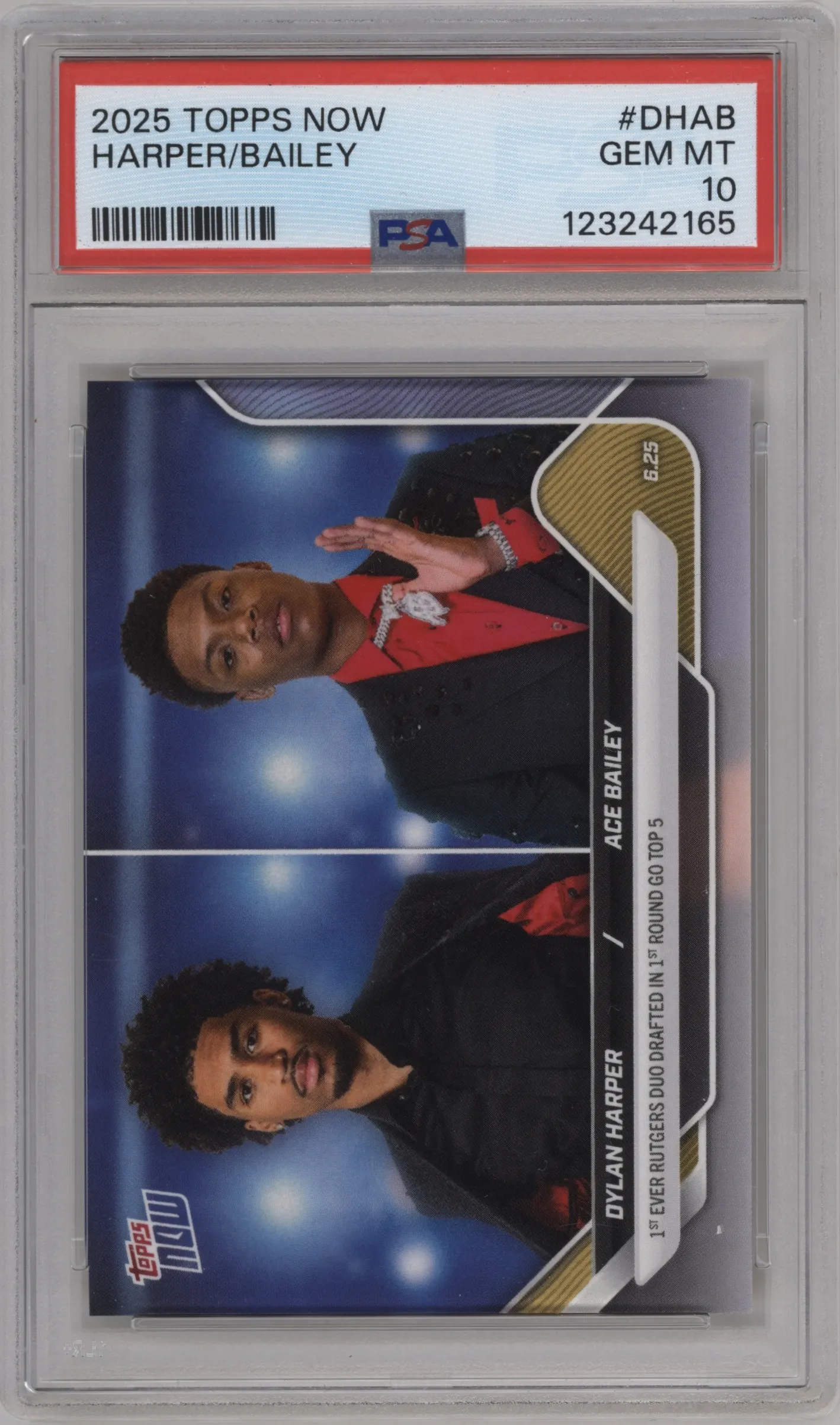 2025 Topps Now Dylan Harper/Ace Bailey #DHAB PSA 10