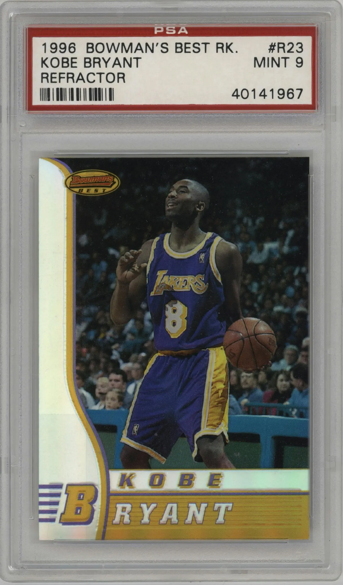 1996 Bowman’s Best Kobe Bryant Refractor #R23 PSA 9