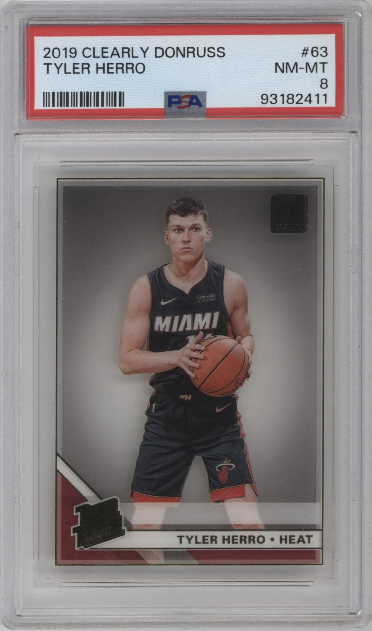 2019 Panini Clearly Donruss Rated Rookie Tyler Herro #63 PSA 8