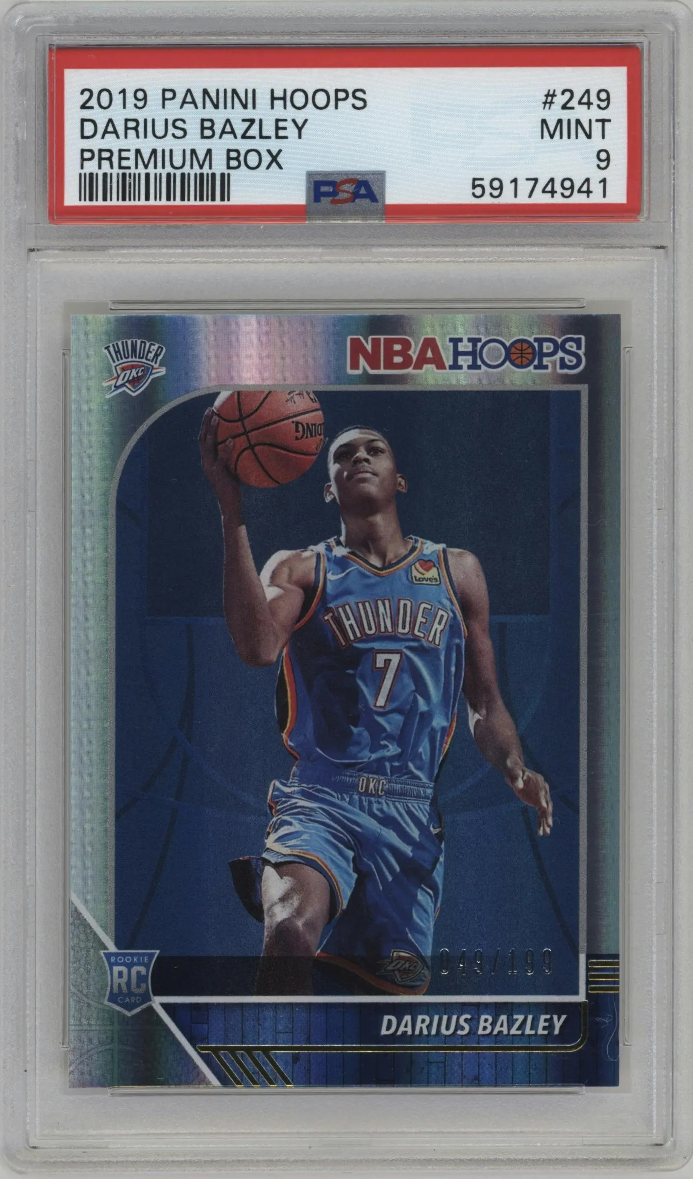 2019 Panini NBA Hoops Darius Bazley Premium Box Set PSA 9