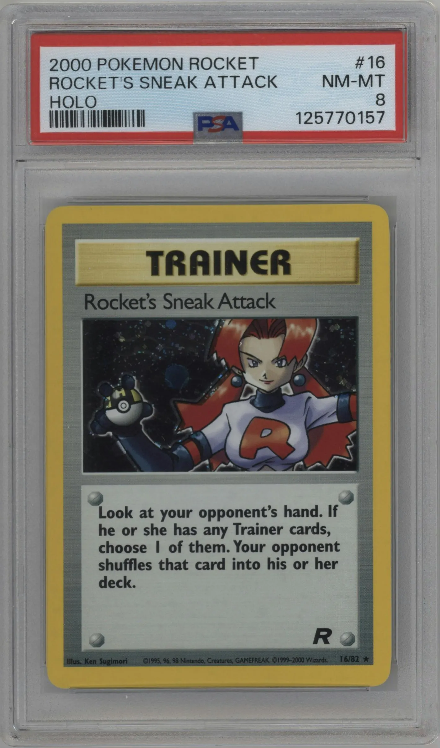 2000 Pokemon Team Rocket Rocket's Sneak Attack #16 PSA 8