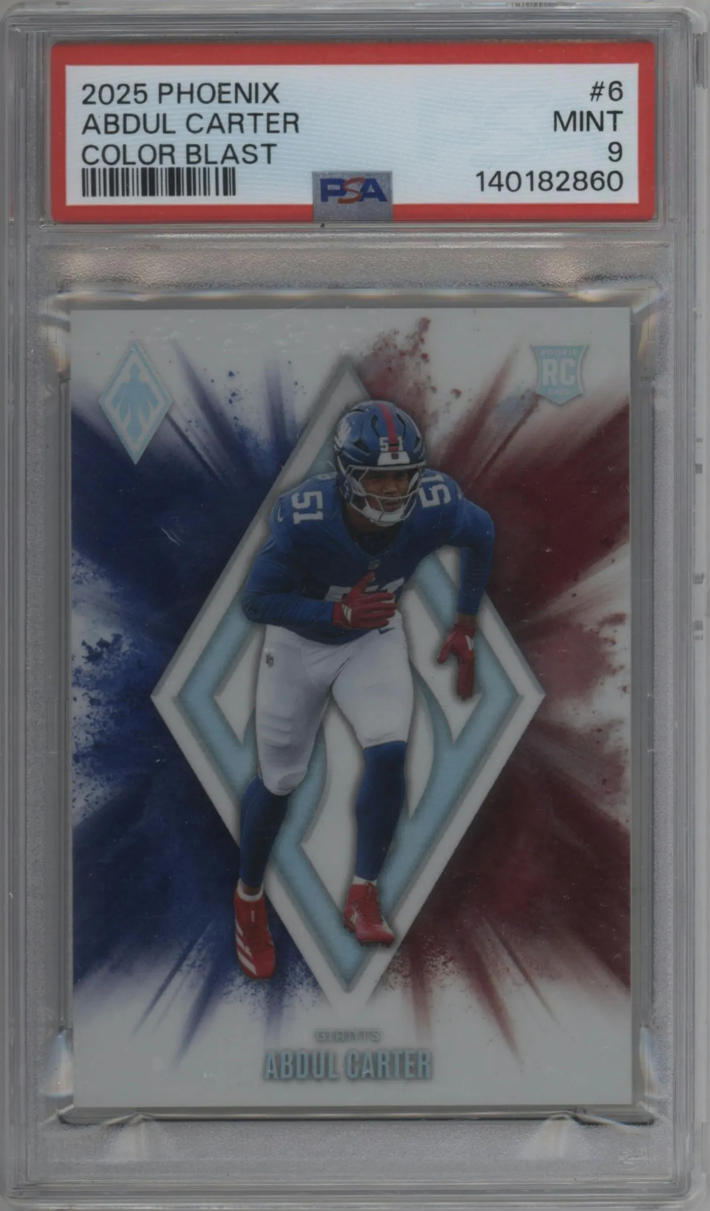 2025 Panini Phoenix Color Blast Abdul Carter #6 PSA 9