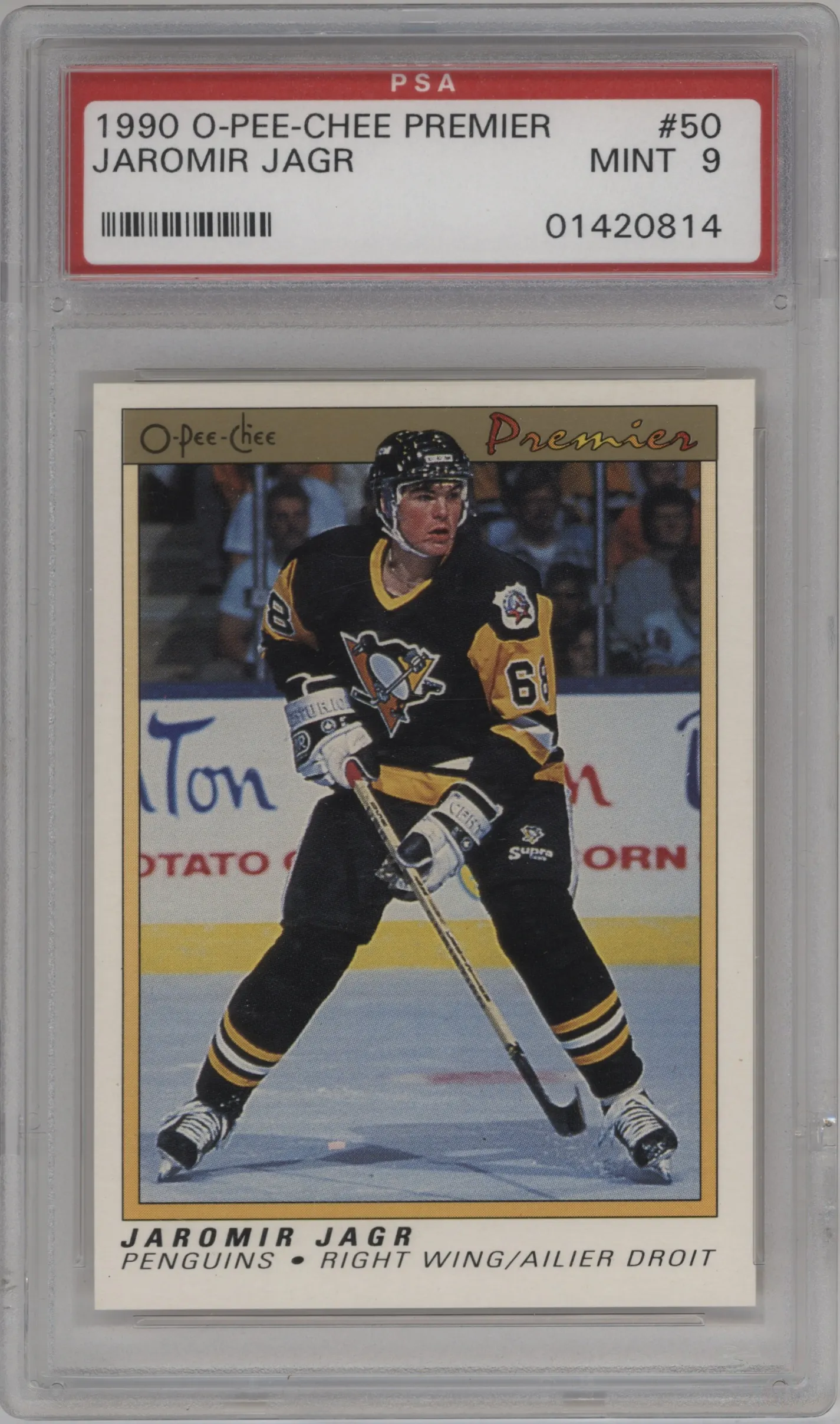 1990 O-Pee-Chee Premier Jaromir Jagr #50 PSA 9
