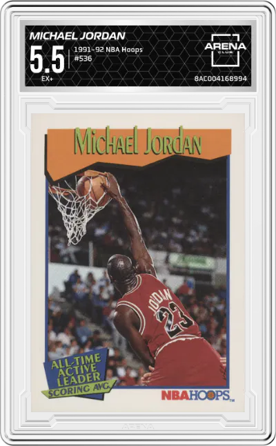 1991 NBA Hoops Michael Jordan #536 ARENA CLUB 5.5