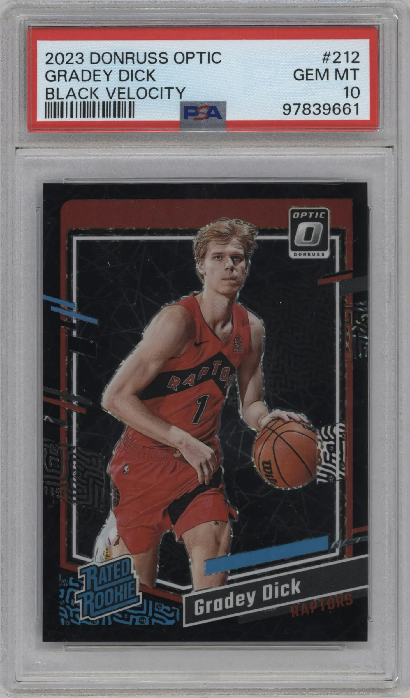 2023 Donruss Optic Rated Rookie Gradey Dick Black Velocity #212 PSA 10