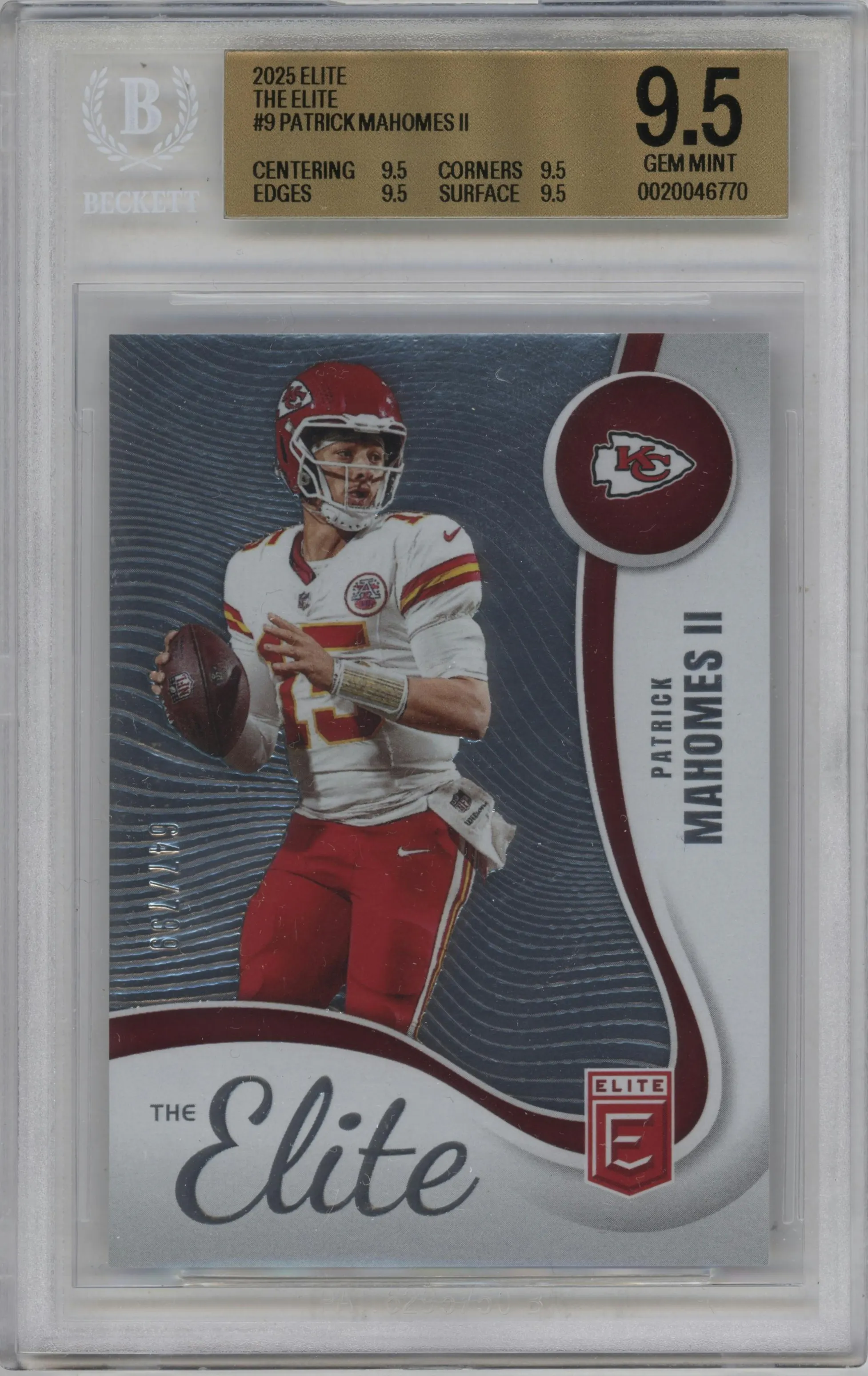 2025 Panini Donruss Elite The Elite Patrick Mahomes II #9 BGS 9.5