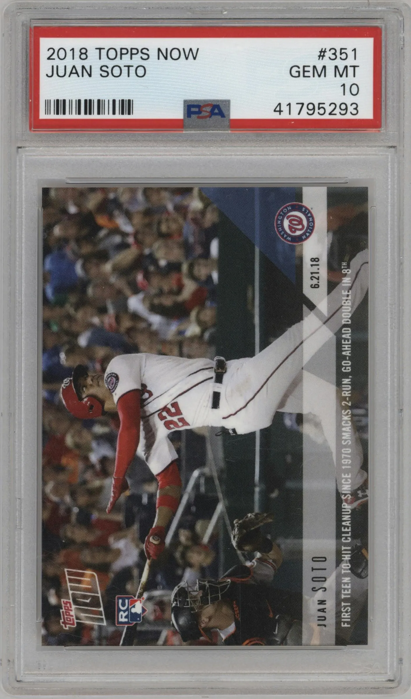 2018 Topps Now Juan Soto #351 PSA 10