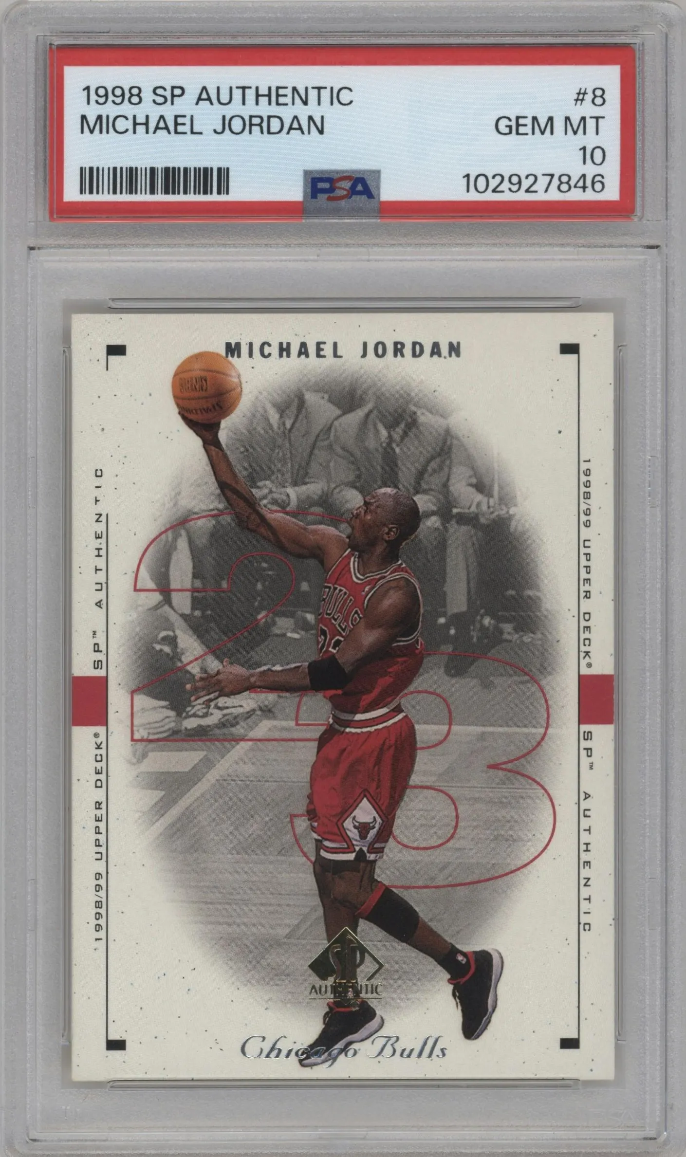 1998 SP Authentic Michael Jordan #8 PSA 10