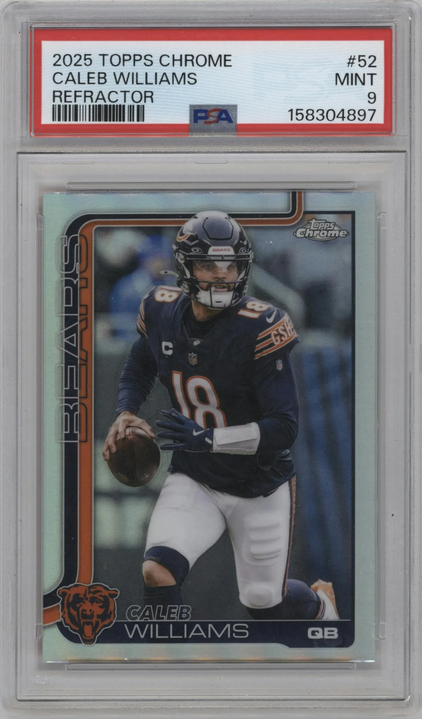 2025 Topps Chrome Caleb Williams Refractor #52 PSA 9