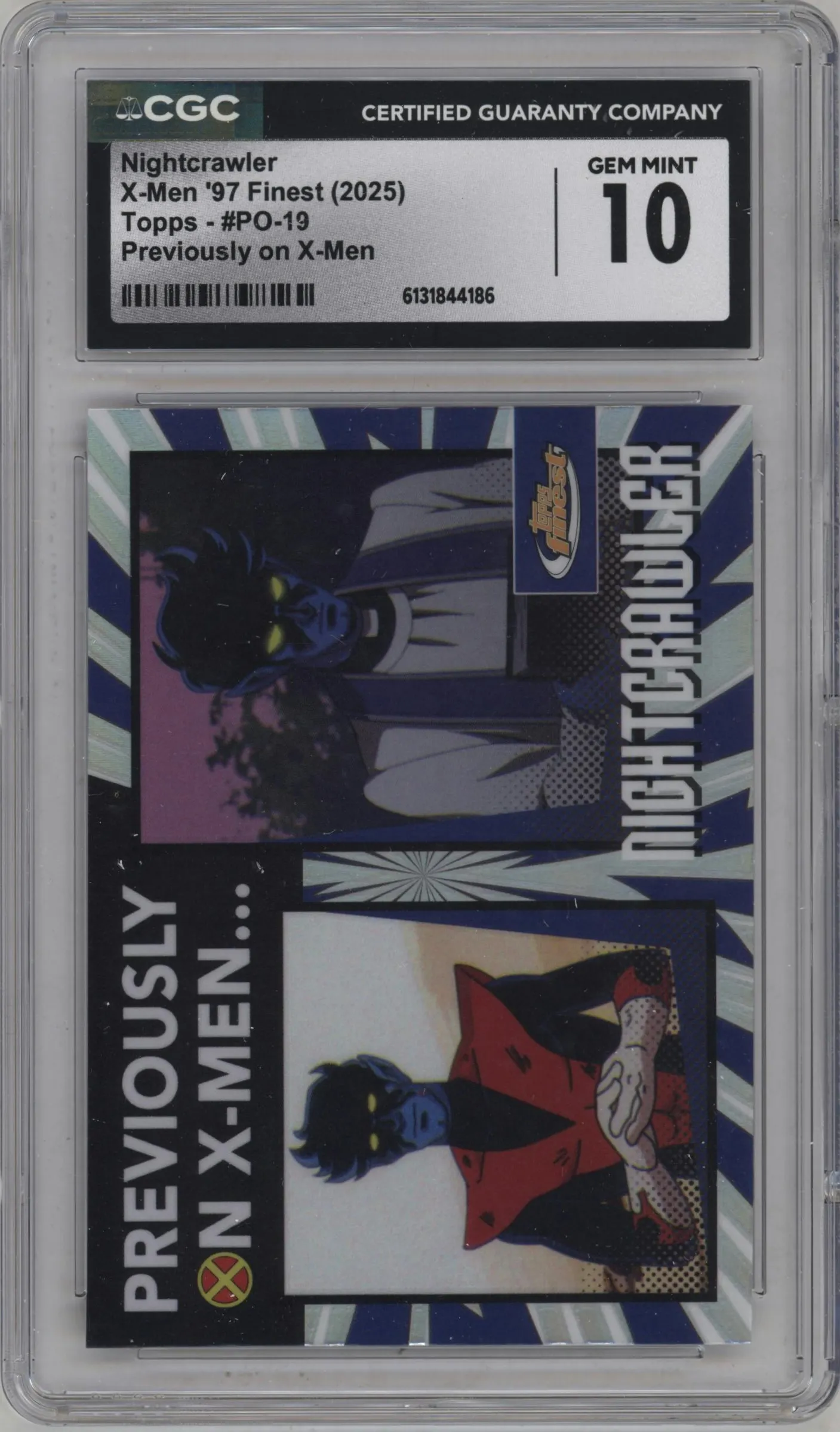 2025 Topps Finest X-Men '97 Previously on X-Men Nightcrawler #PO-19 CGC 10