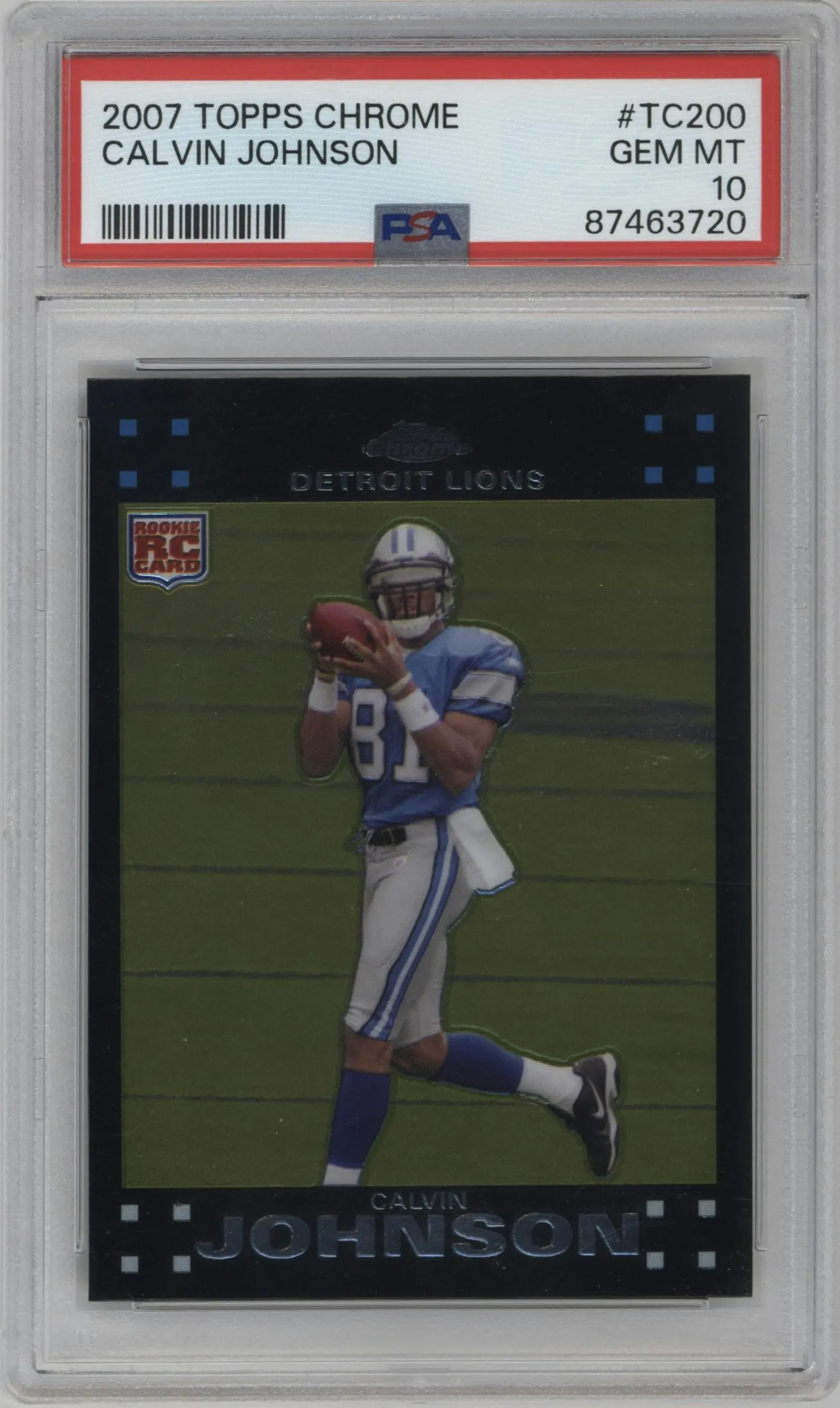 2007 Topps Chrome Calvin Johnson PSA 10