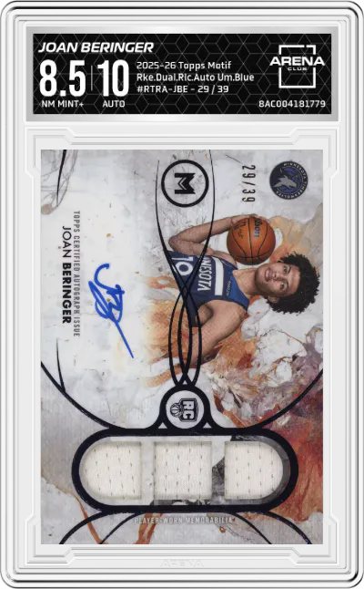 2025 Topps Motif Rke.Dual.Rlc.Auto Joan Beringer Ultramarine Blue #RTRA-JBE ARENA CLUB 8.5