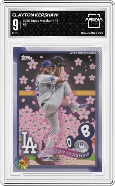 2025 Topps MLB World Tour Tokyo Series Takashi Murakami Complex Exclusive Clayton Kershaw #3 ARENA CLUB 9