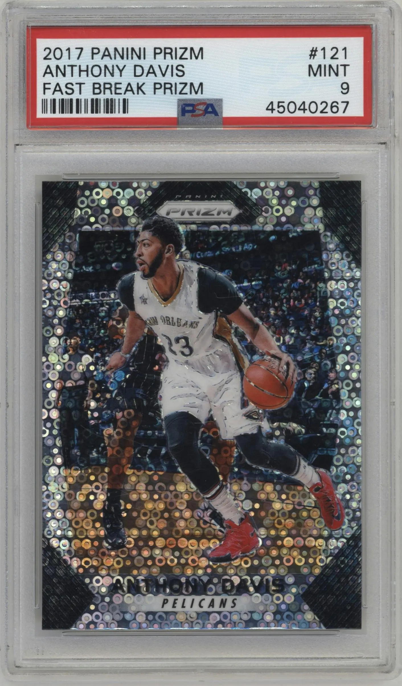2017 Panini Prizm Anthony Davis Fast Break #121 PSA 9