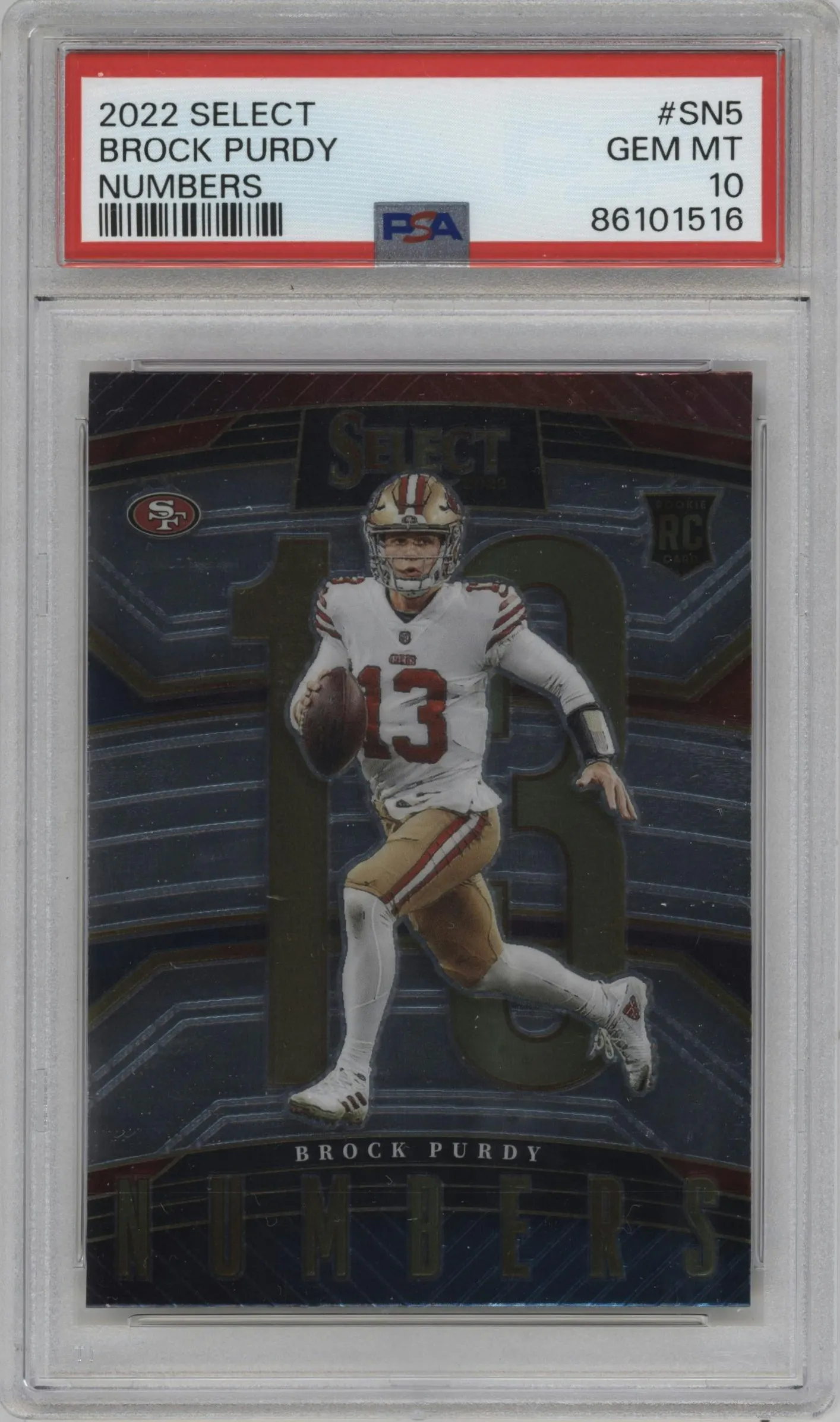 2022 Panini Select Numbers Brock Purdy #SN-5 PSA 10
