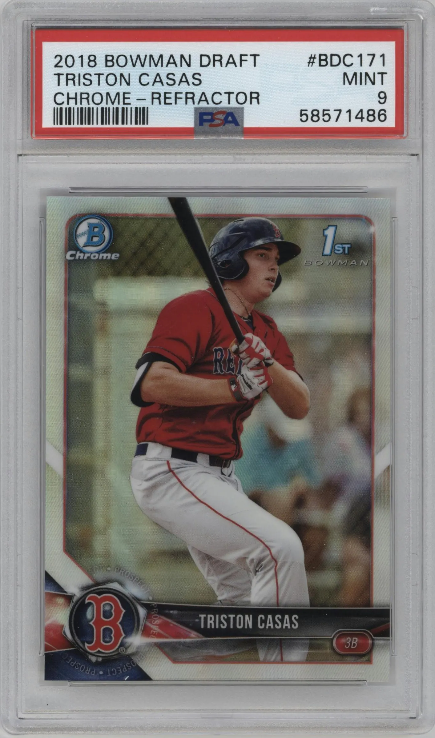 2018 Bowman Draft Chrome Triston Casas Refractor PSA 9