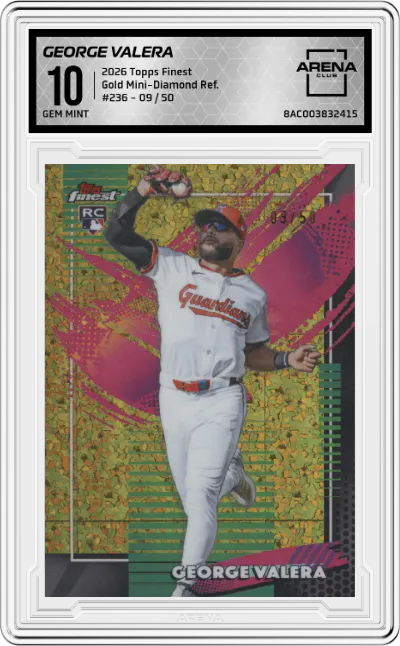 2026 Topps Finest George Valera Gold Mini-Diamond Refractor #236 ARENA CLUB 10