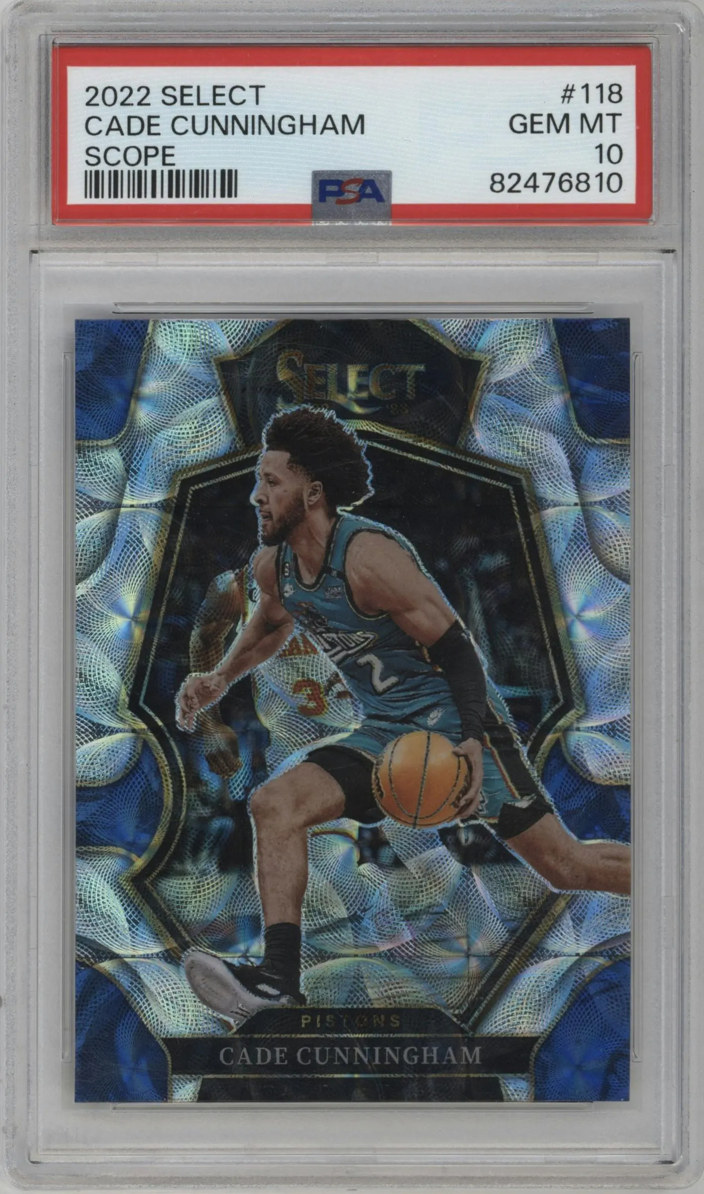 2022 Panini Select Pre.Lvl. Cade Cunningham Scope #118 PSA 10