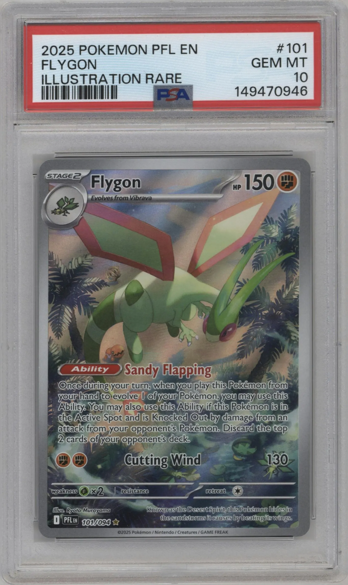 2025 Pokemon Mega Evolution Phan. Flames Flygon #101 PSA 10