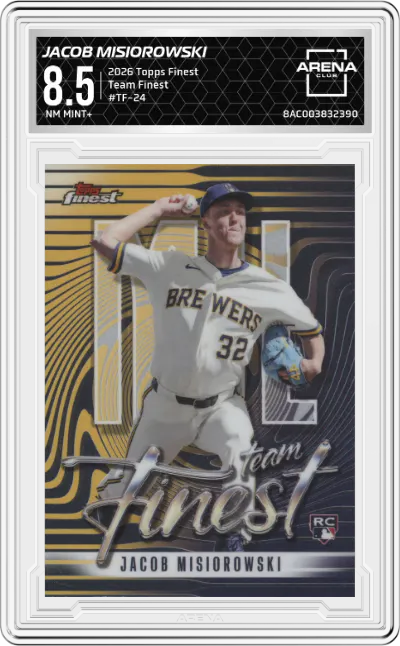 2026 Topps Finest Team Finest Jacob Misiorowski #TF-24 ARENA CLUB 8.5