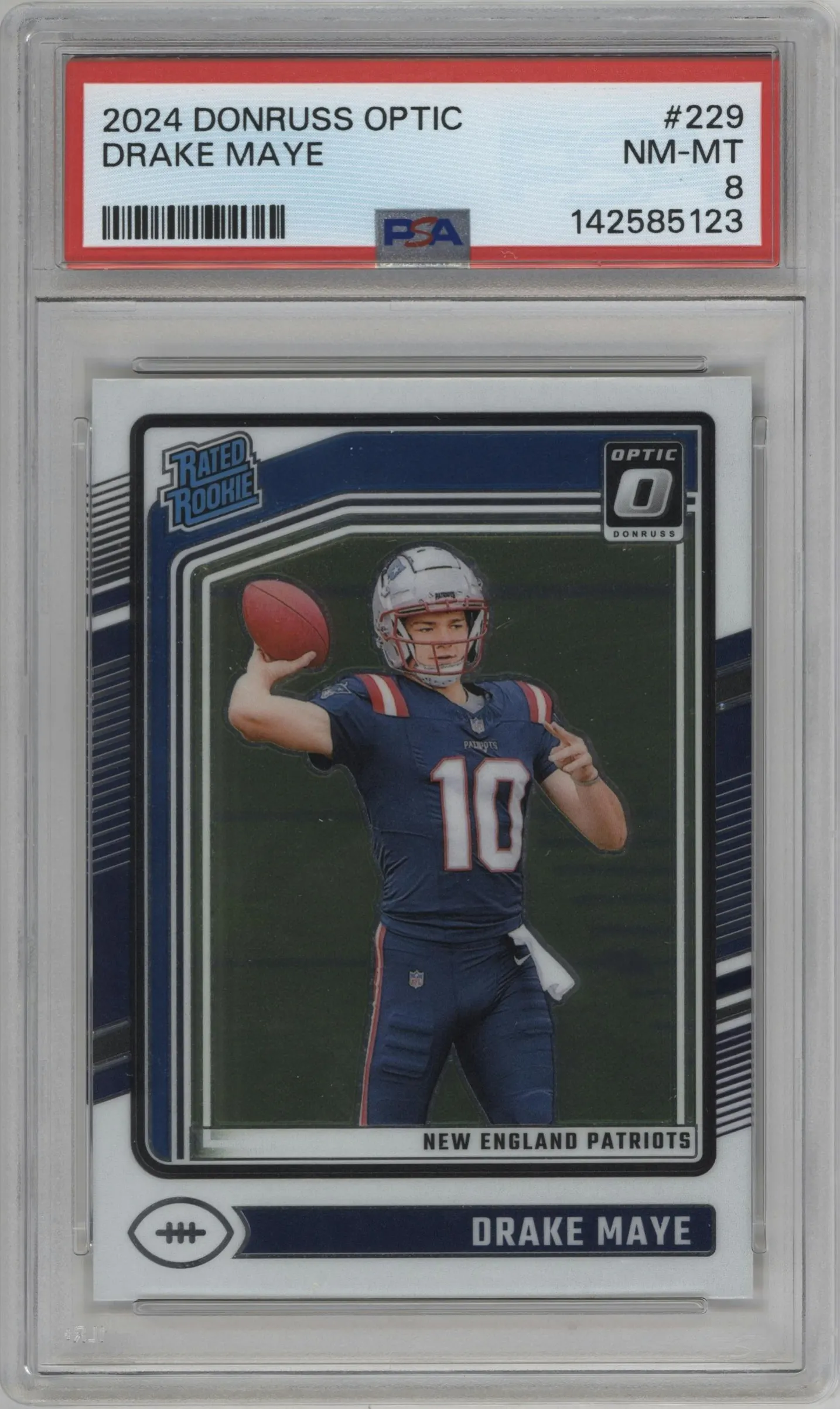 2024 Donruss Optic Rated Rookie Drake Maye #229 PSA 8