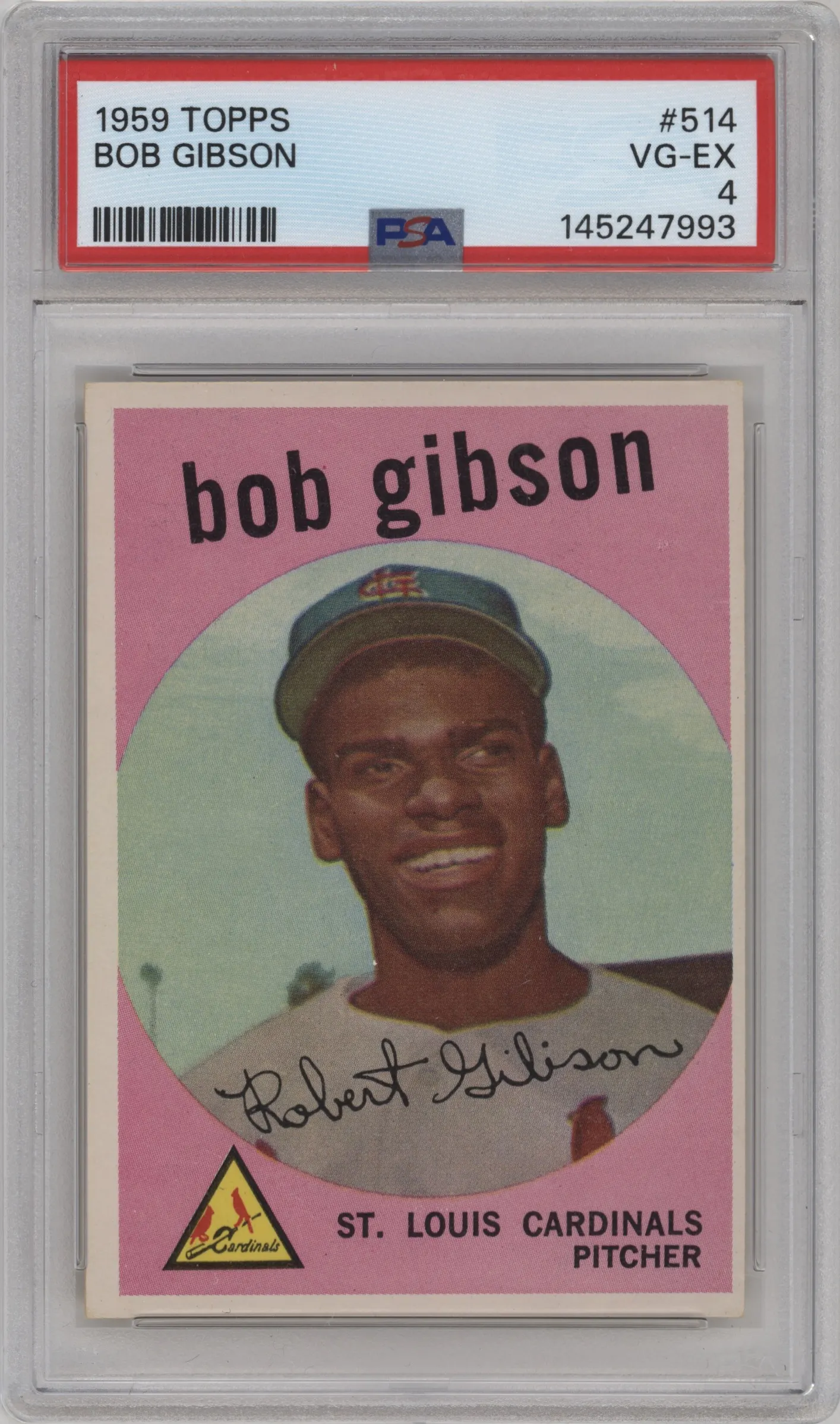 1959 Topps Bob Gibson #514 PSA 4