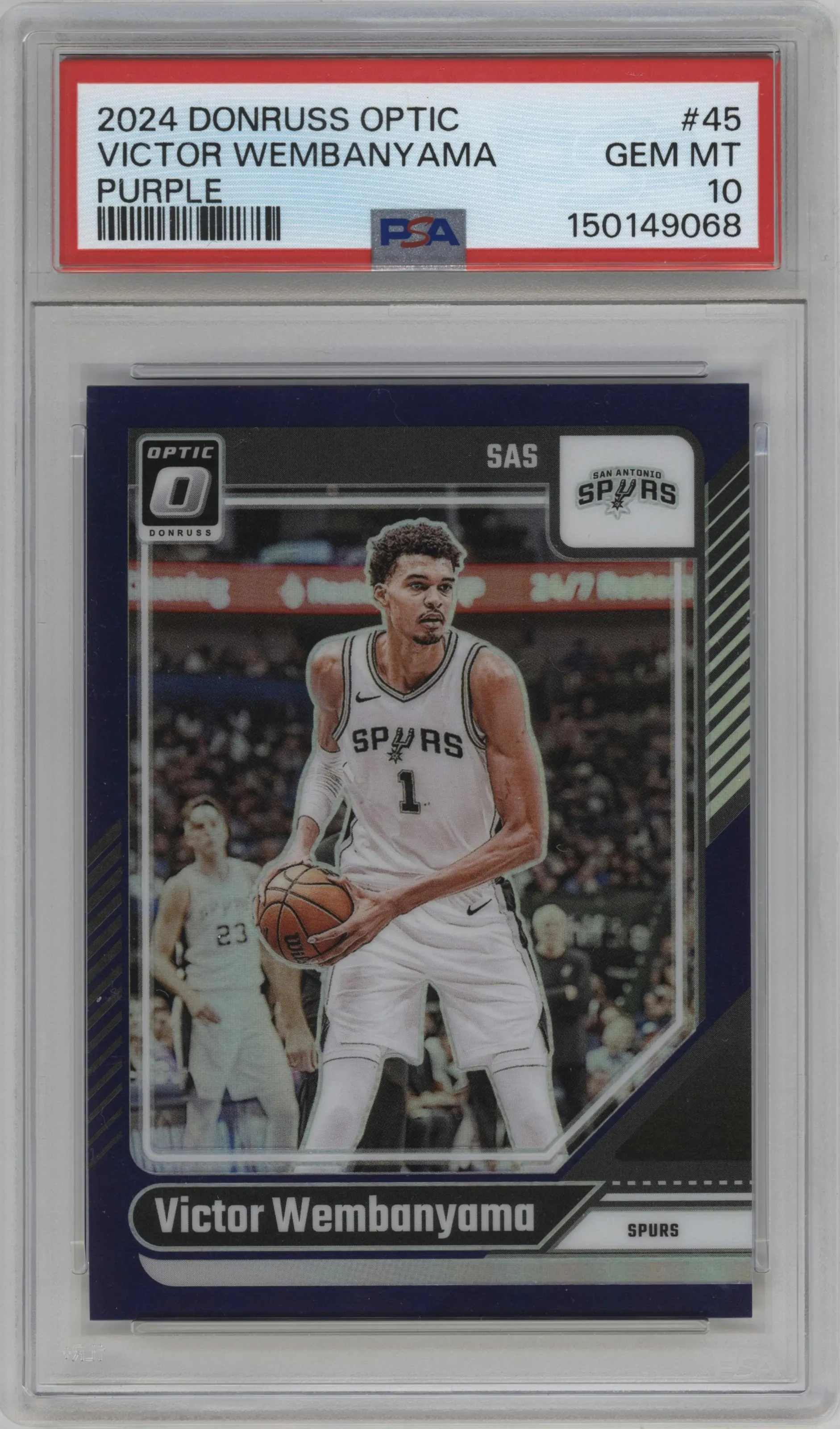 2024 Donruss Optic Victor Wembanyama Purple #45 PSA 10