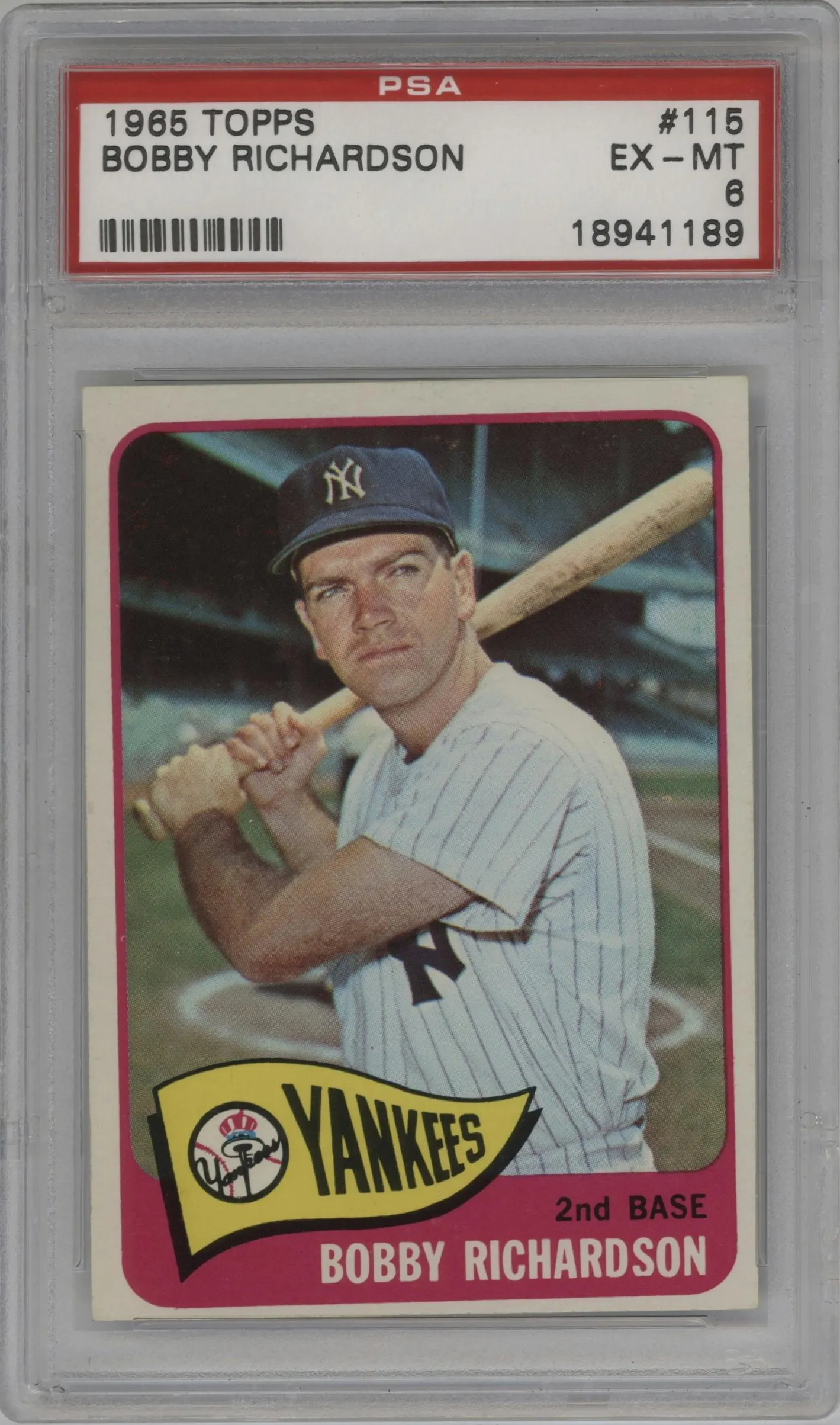 1965 Topps Bobby Richardson PSA 6