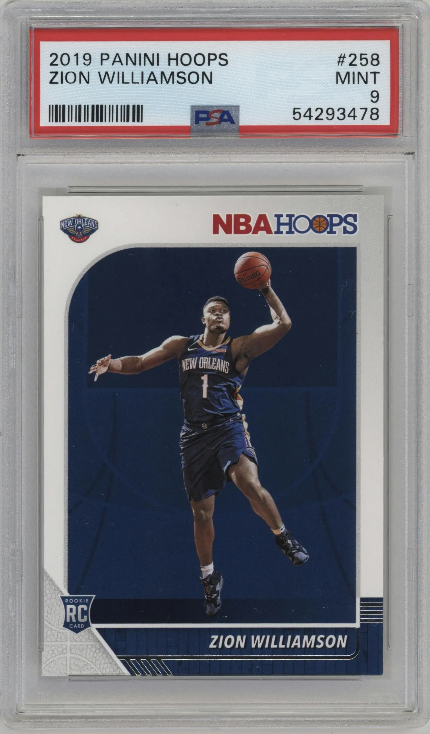 2019 Panini NBA Hoops Zion Williamson #258 PSA 9
