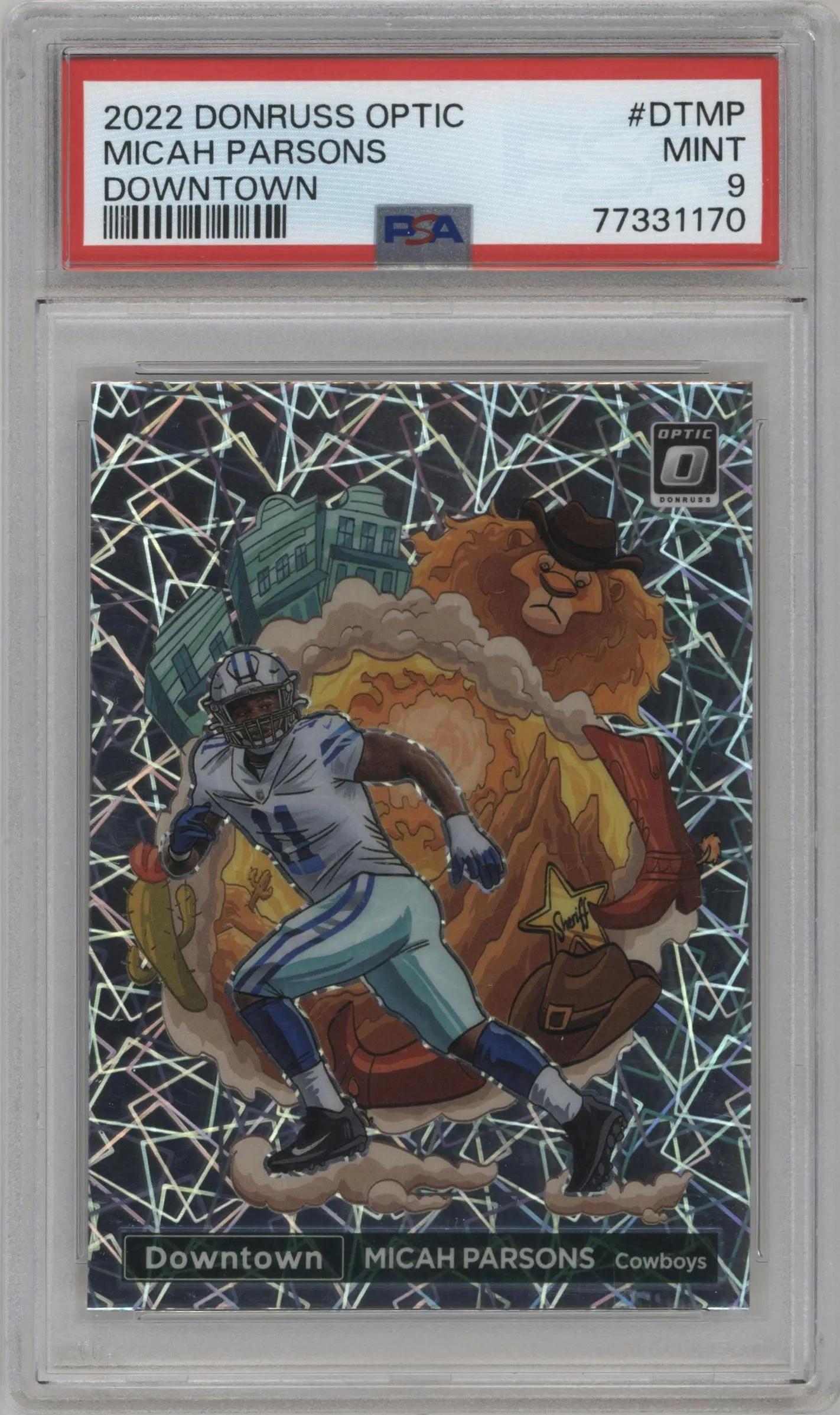 2022 Panini Donruss Optic Downtown Micah Parsons #DT-MP PSA 9