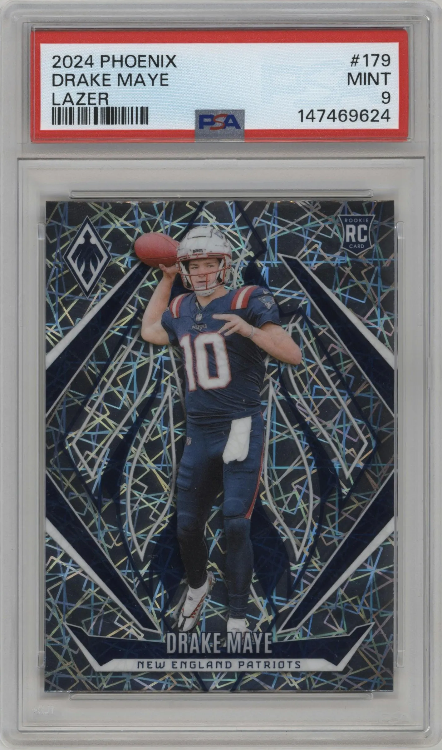 2024 Panini Phoenix Drake Maye Lazer #179 PSA 9