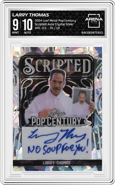 2024 Leaf Metal Pop Century Scripted Auto Larry Thomas Crystal Silver ARENA CLUB 9